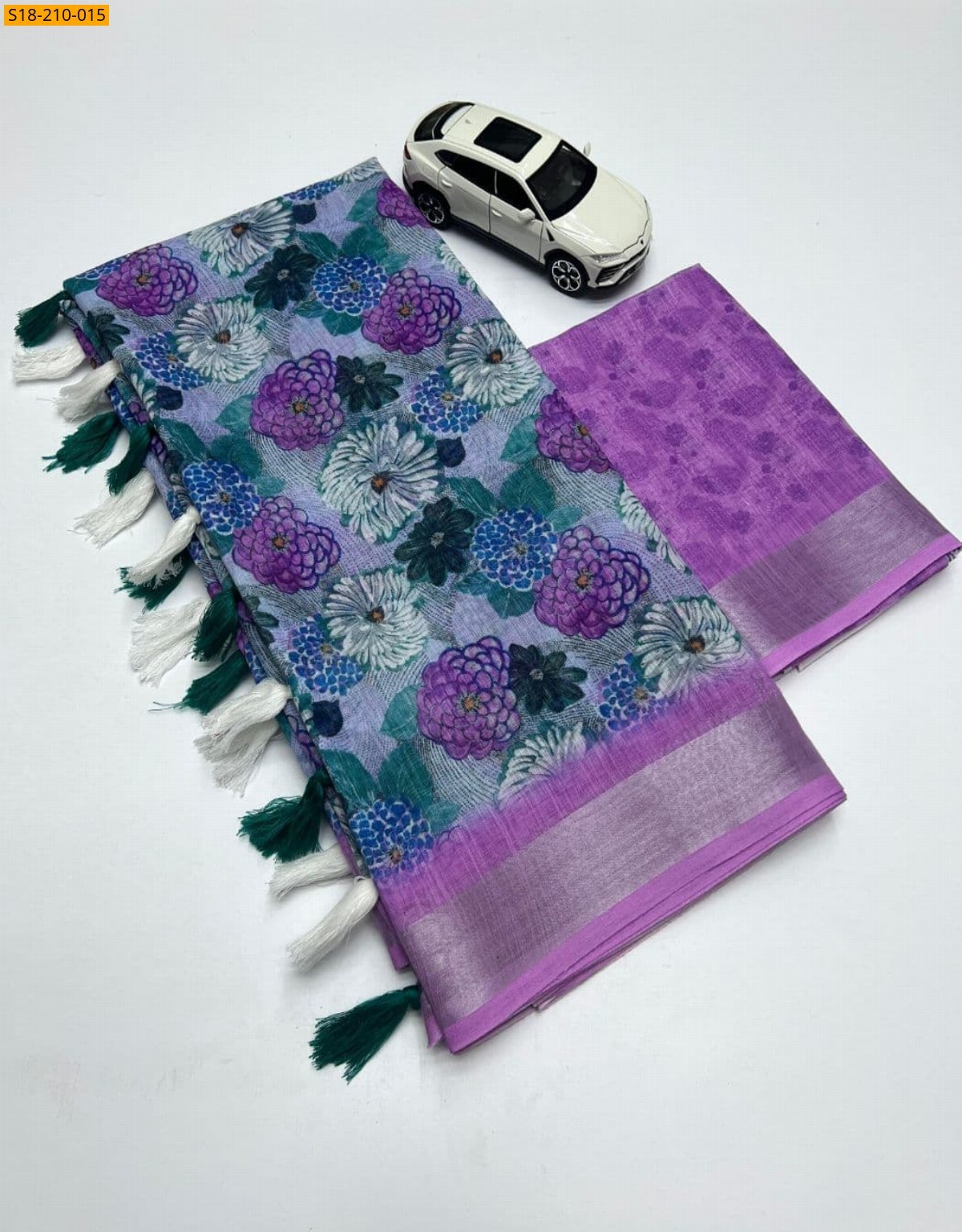 Lavender Fancy linen sarees