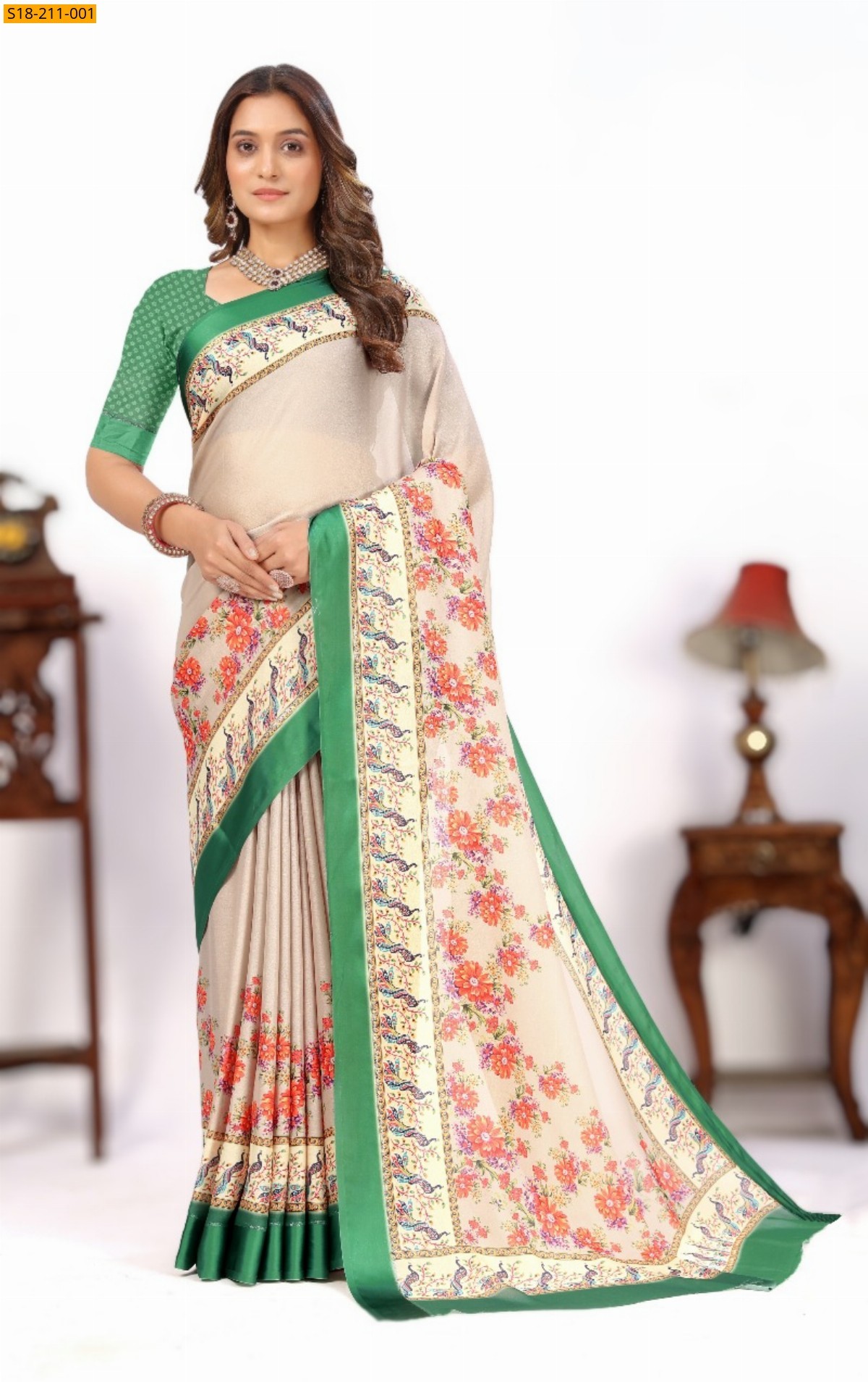 Green Fancy soft silk sarees