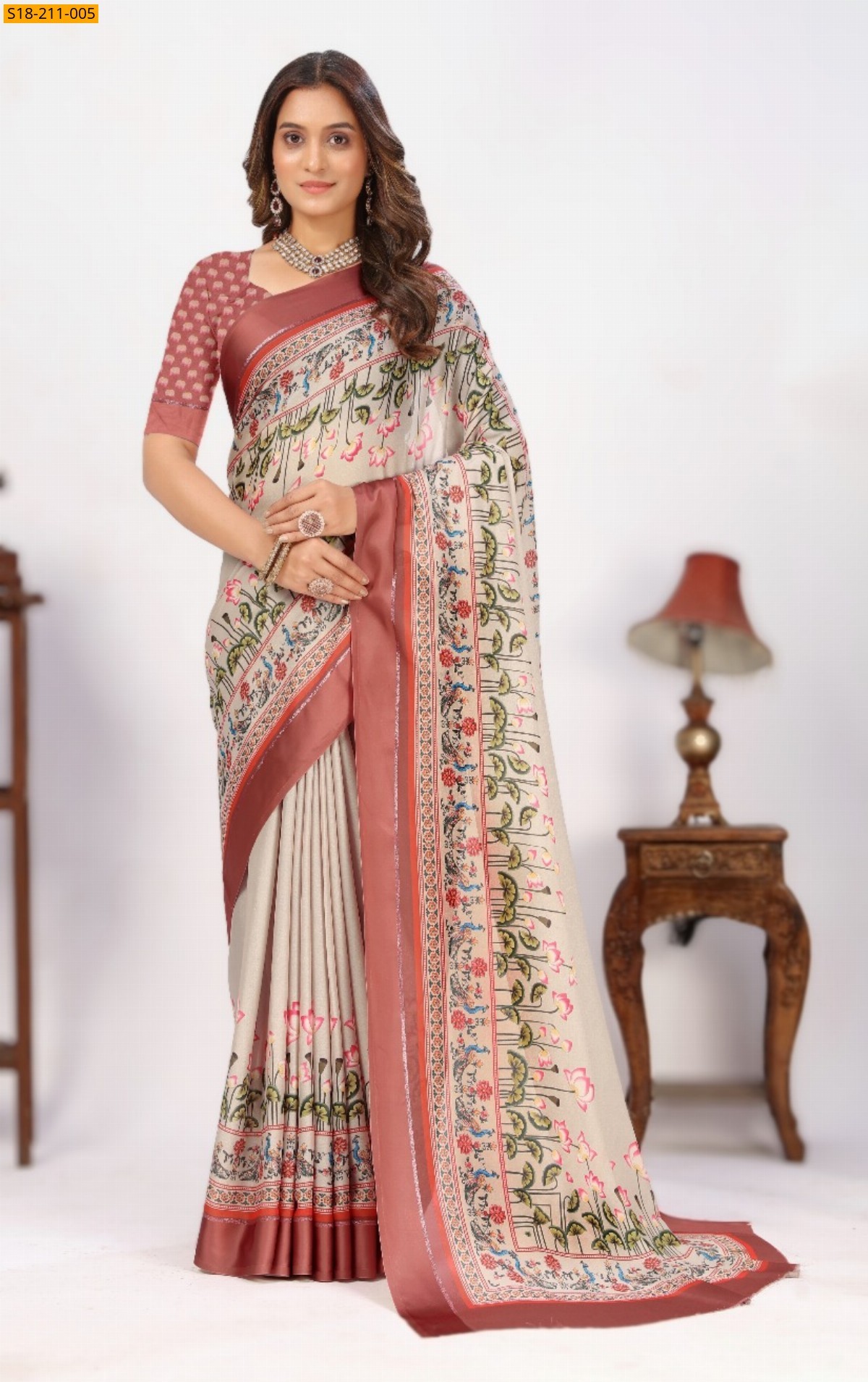 Brown Fancy soft silk sarees