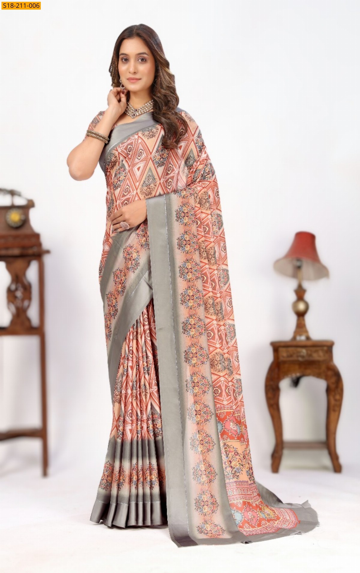 Gray Fancy soft silk sarees