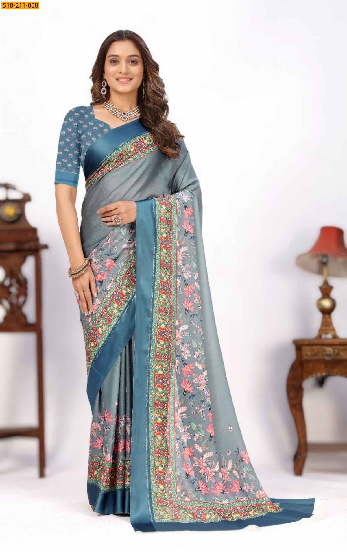 Blue Fancy soft silk sarees