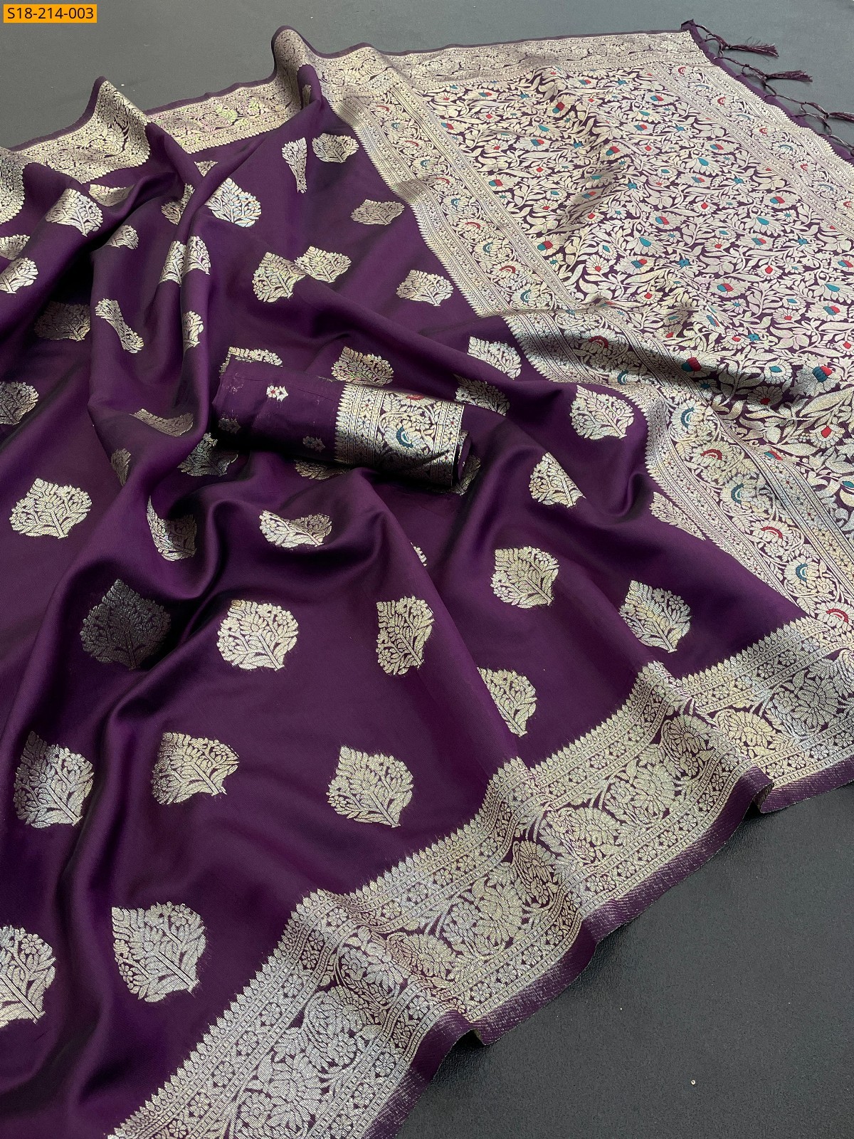 Violet Soft silk tissue saree