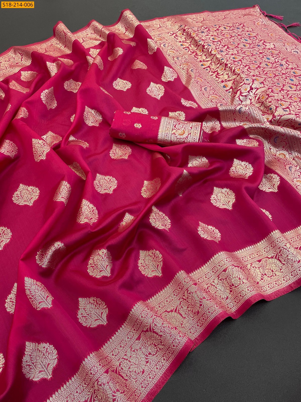 Pink Soft silk tissue saree