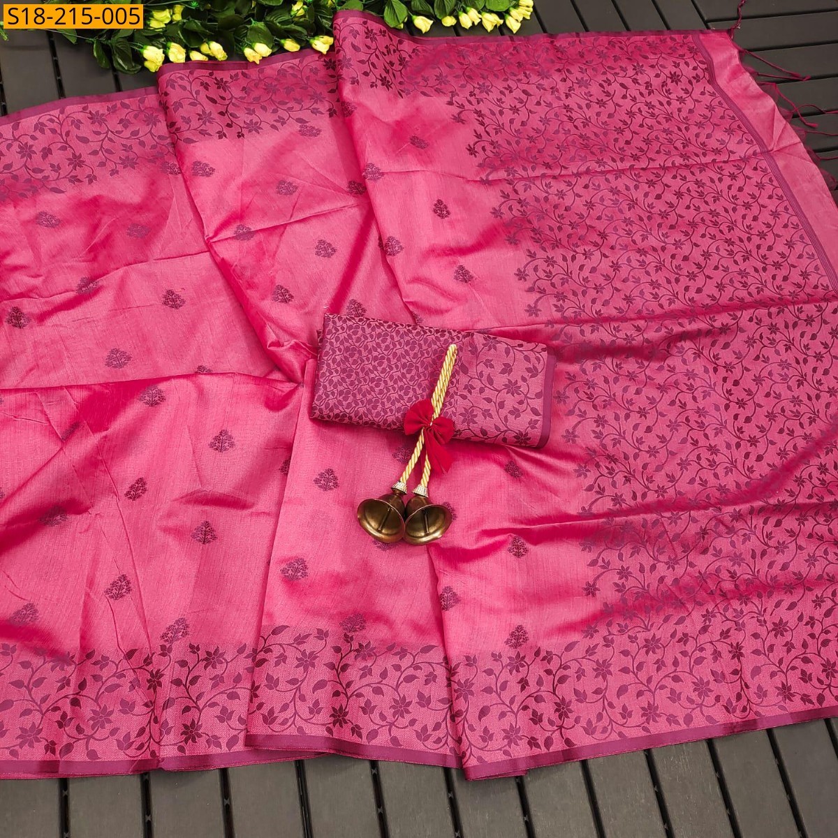 Pink Khadi Raw Silk sarees 