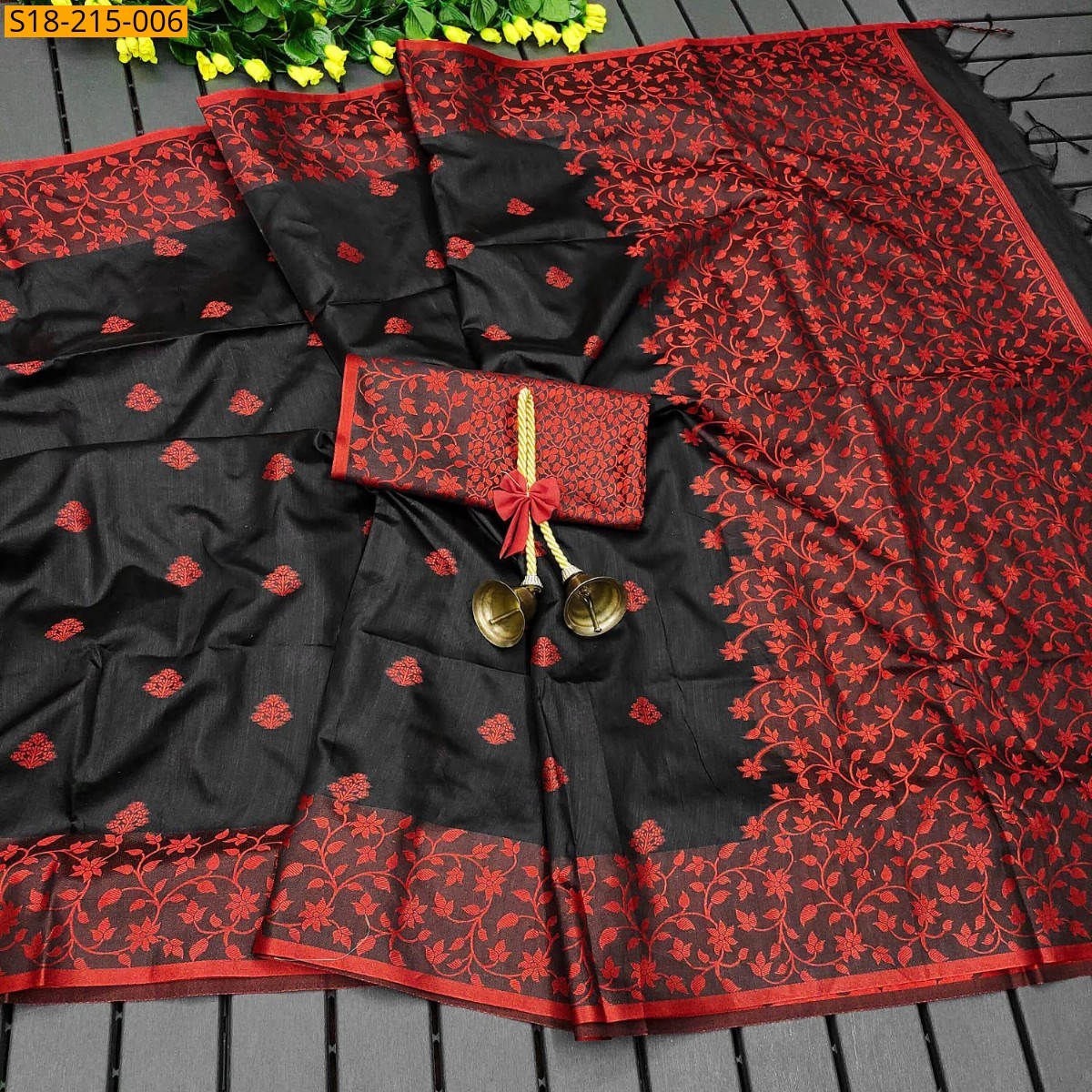 Black Khadi Raw Silk sarees 