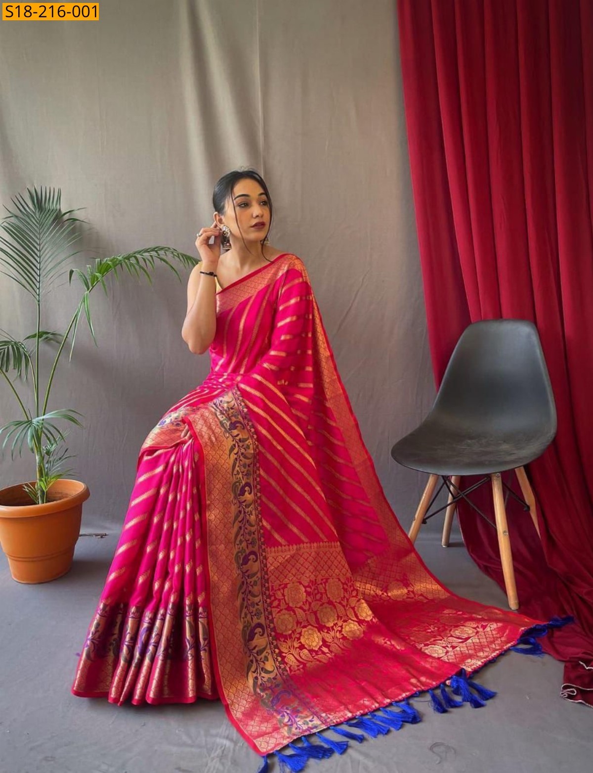 Pink Fancy soft silk saree