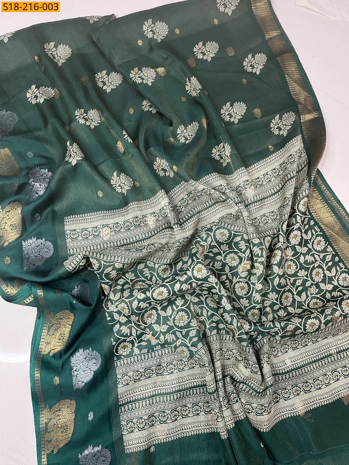 Green Fancy Viscose Crepe Saree