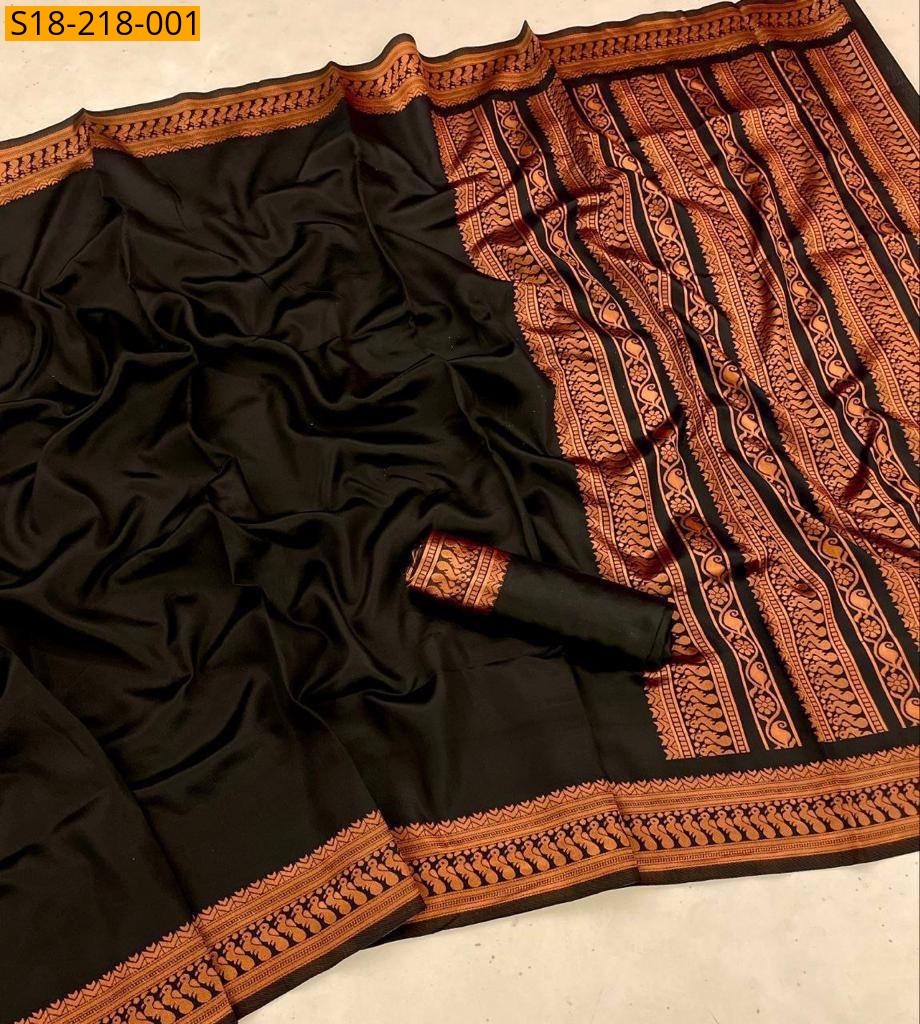 Black Banarasi silk  saree