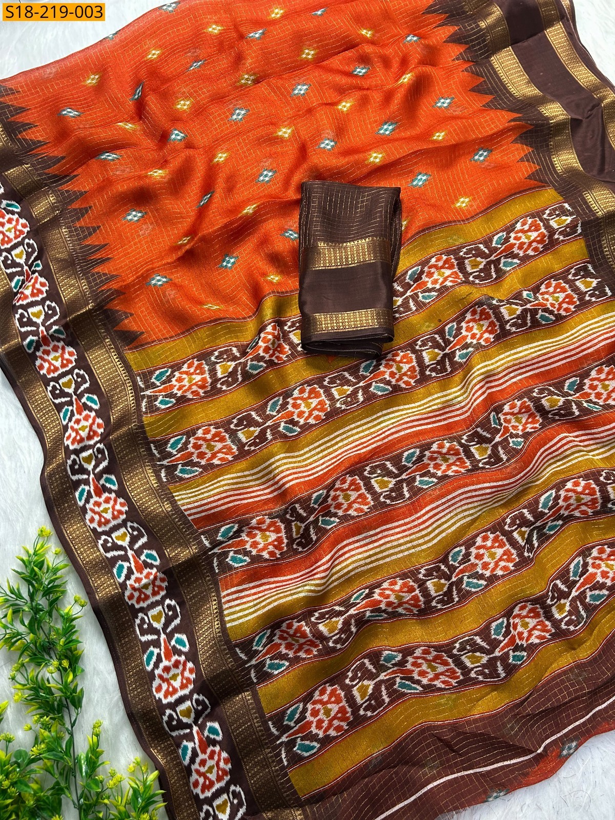 Orange Fancy Marshmellow Saree