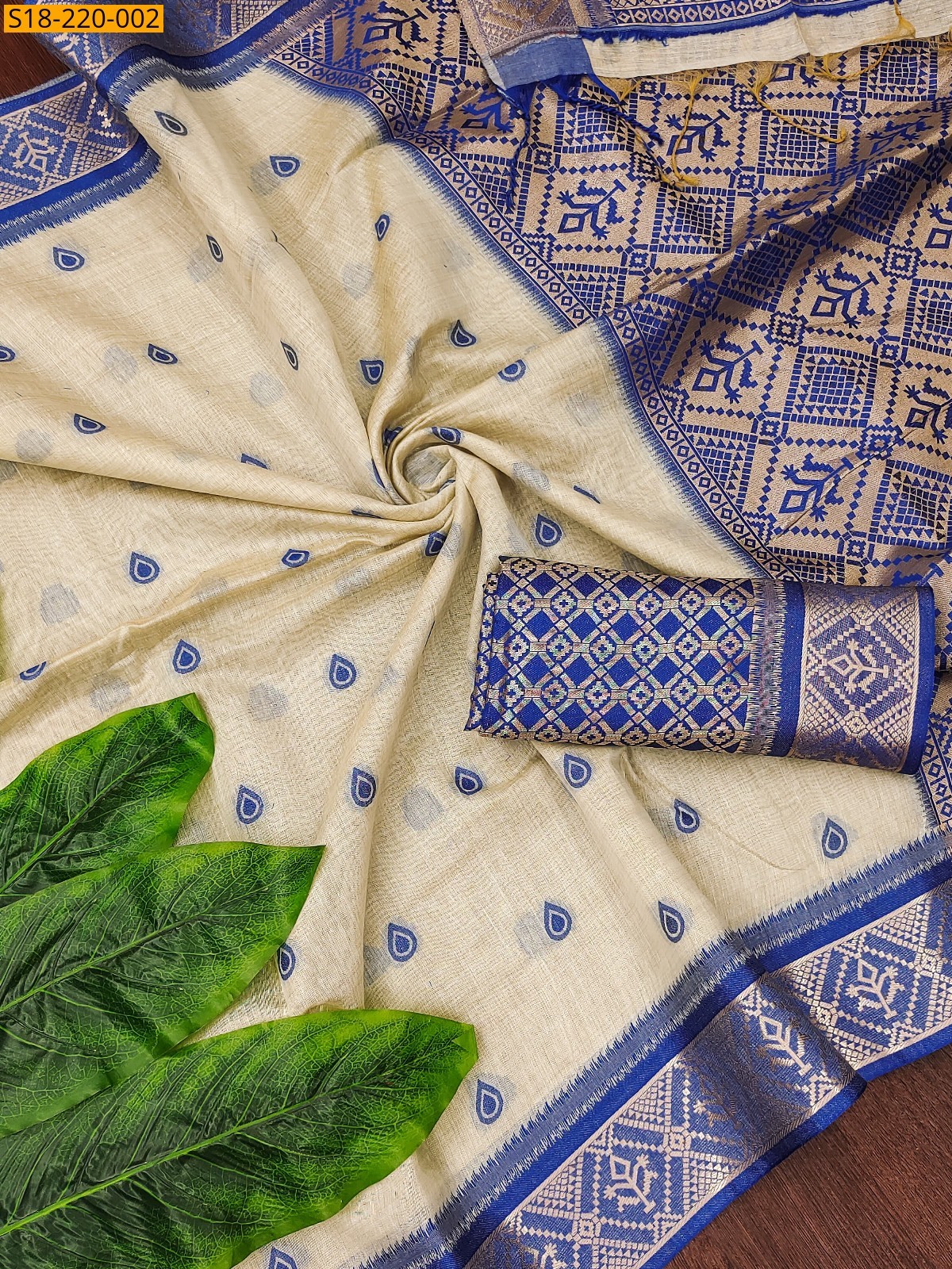 Purple Cotton muga soft saree