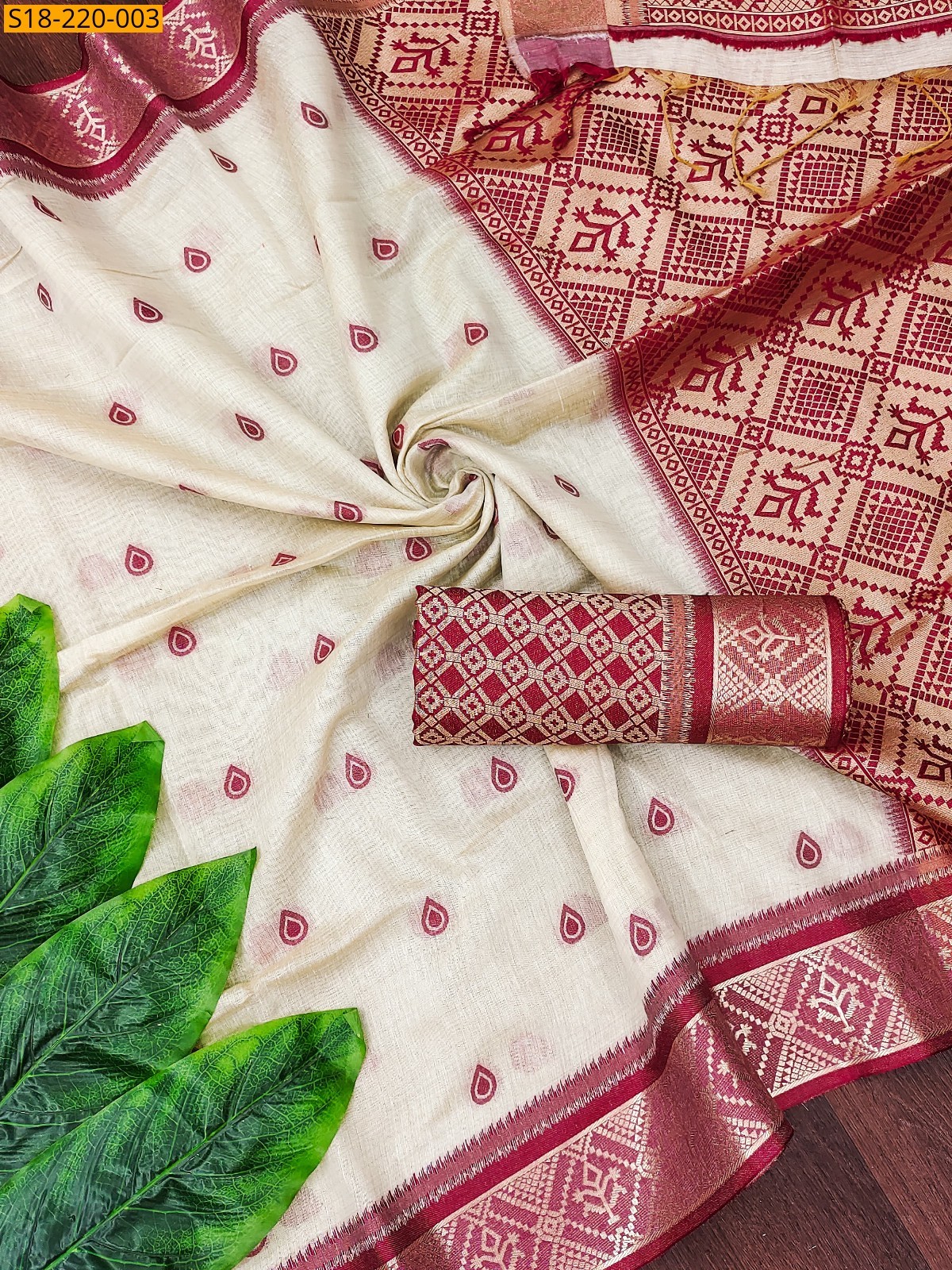 Pink Cotton muga soft saree