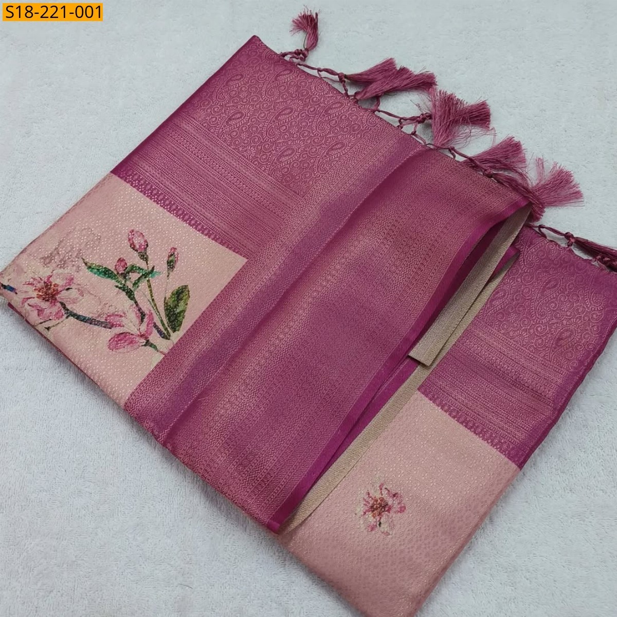 Pink Banaras softy silk sarees 