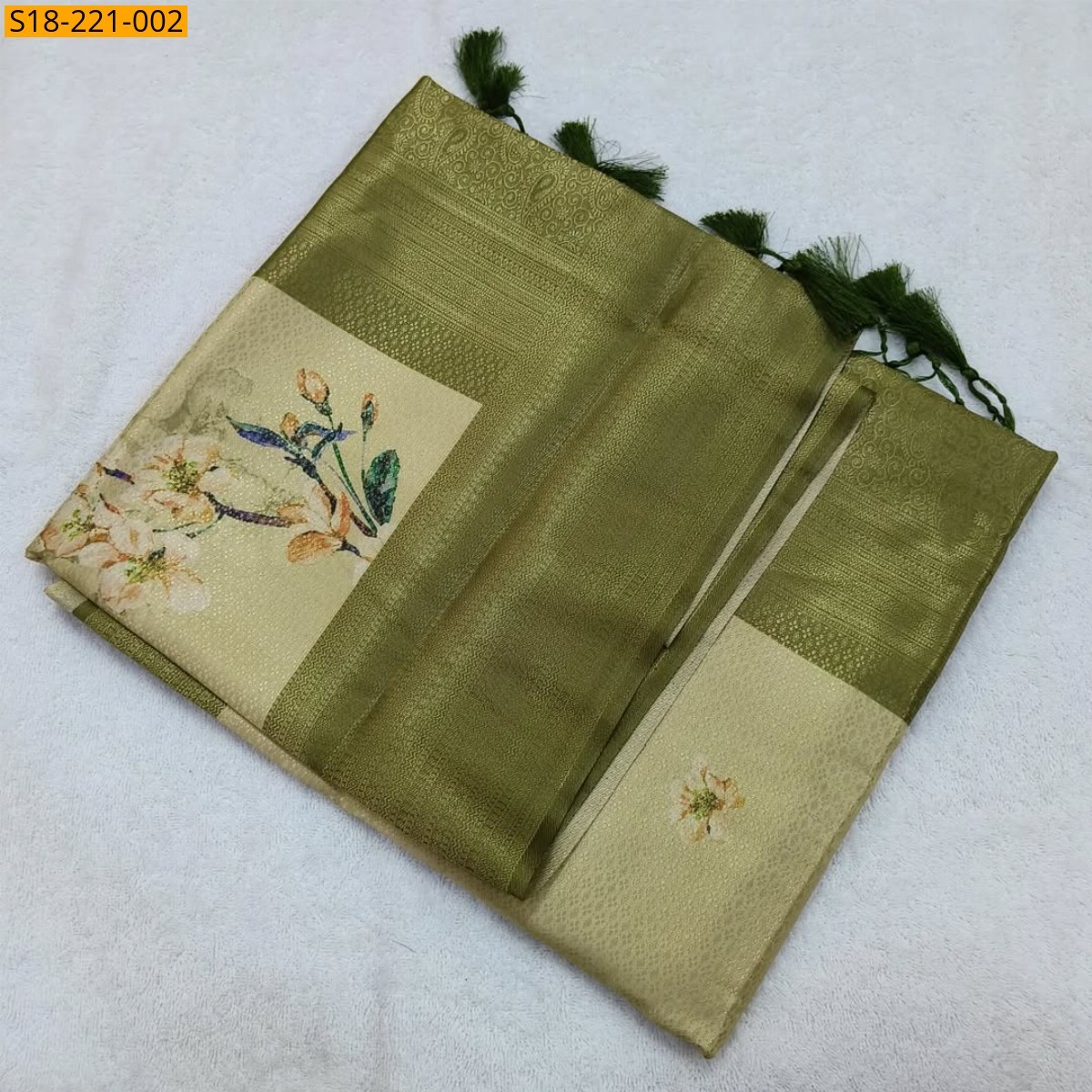 Green Banaras softy silk sarees 