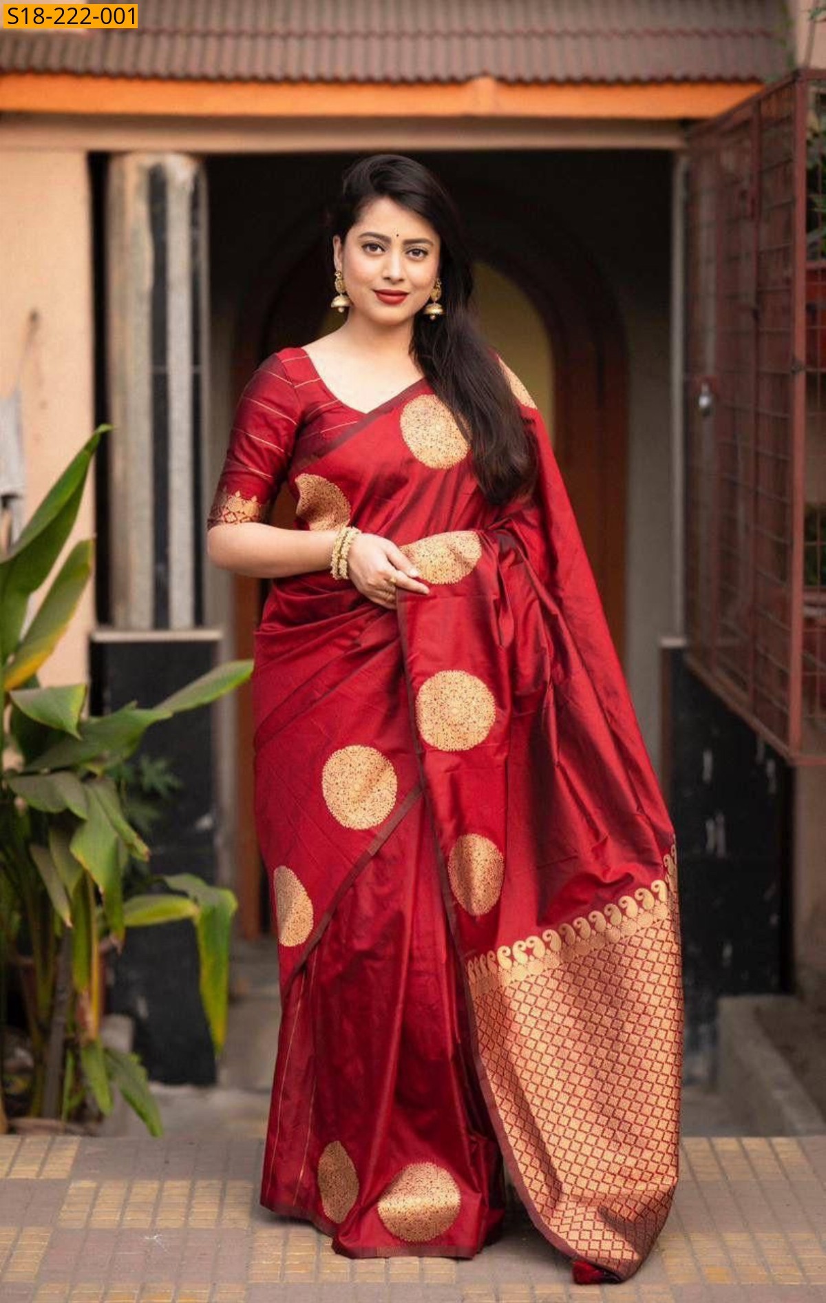 Maroon Purnima fancy silk sarees