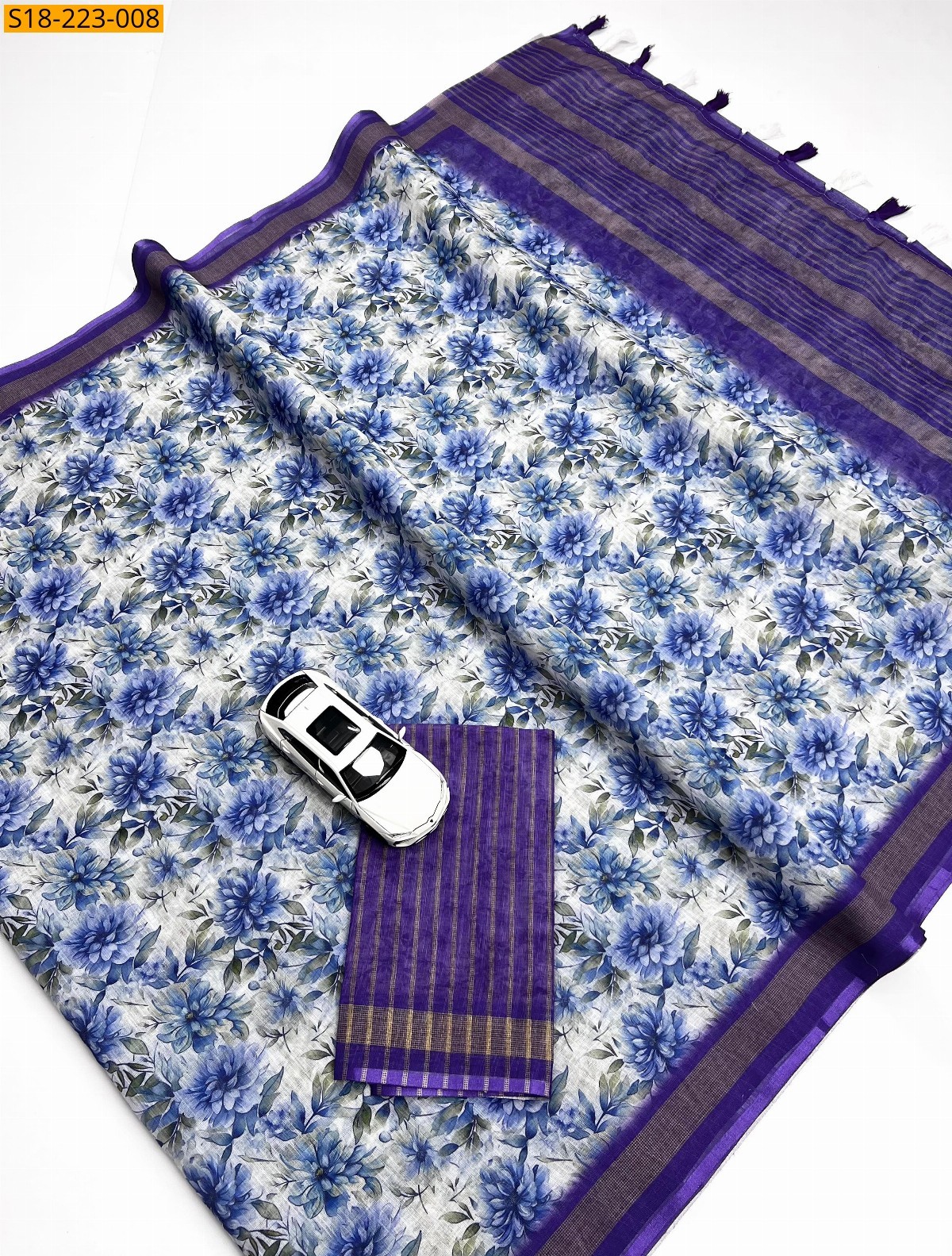Violet Fancy linen  sarees