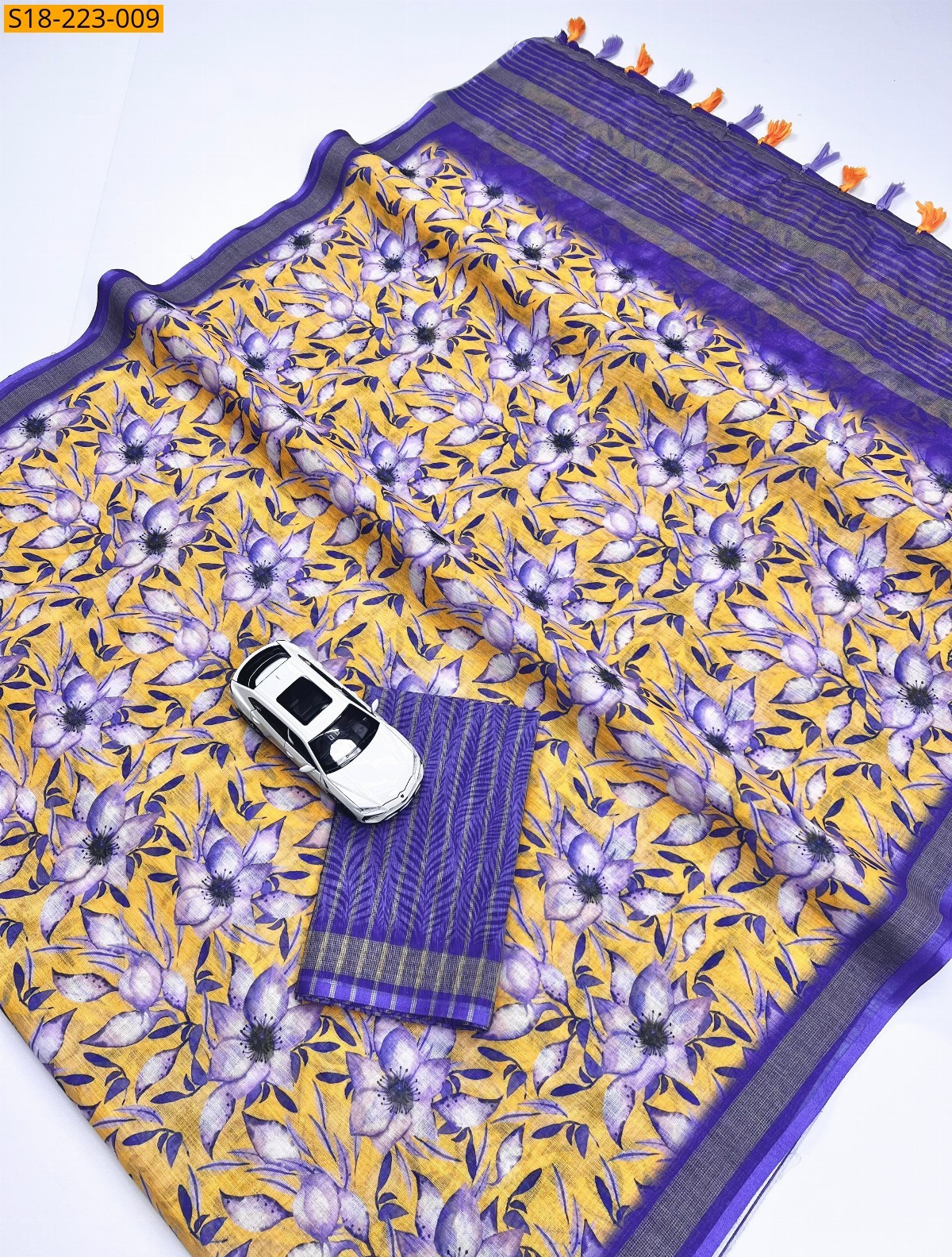 Purple Fancy linen  sarees