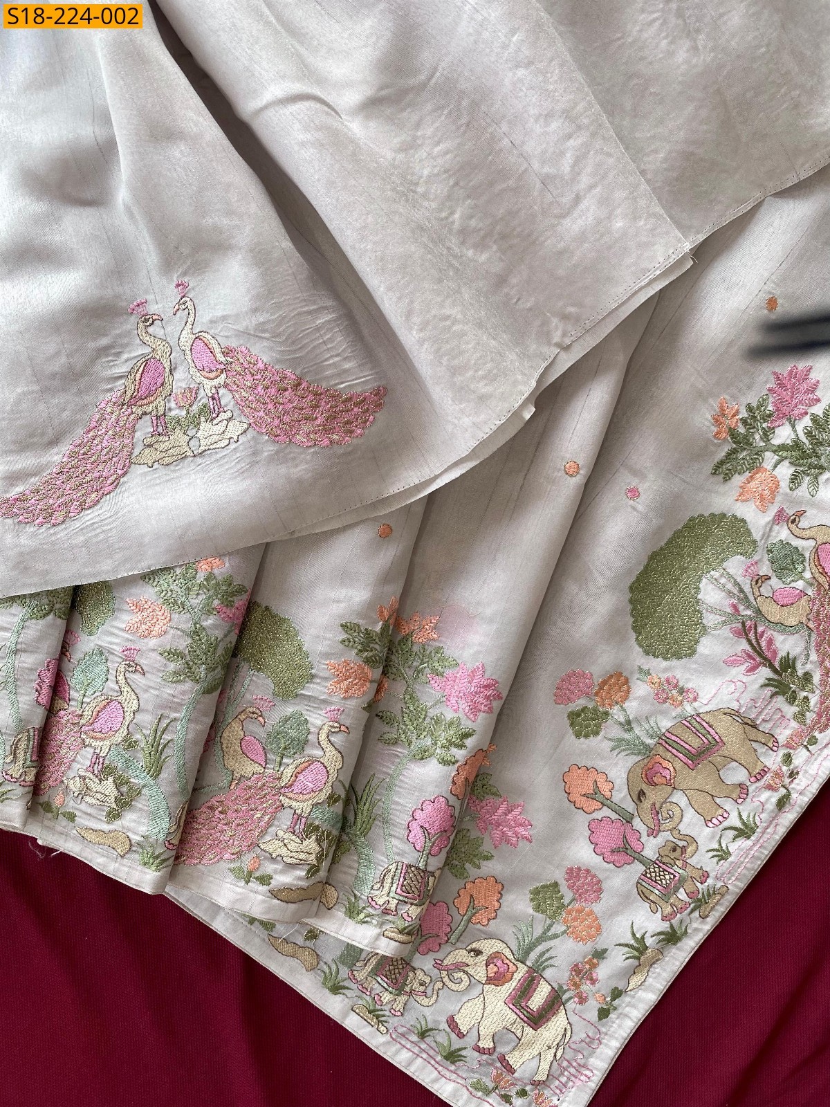 Off White Pure Handloom tussar saree