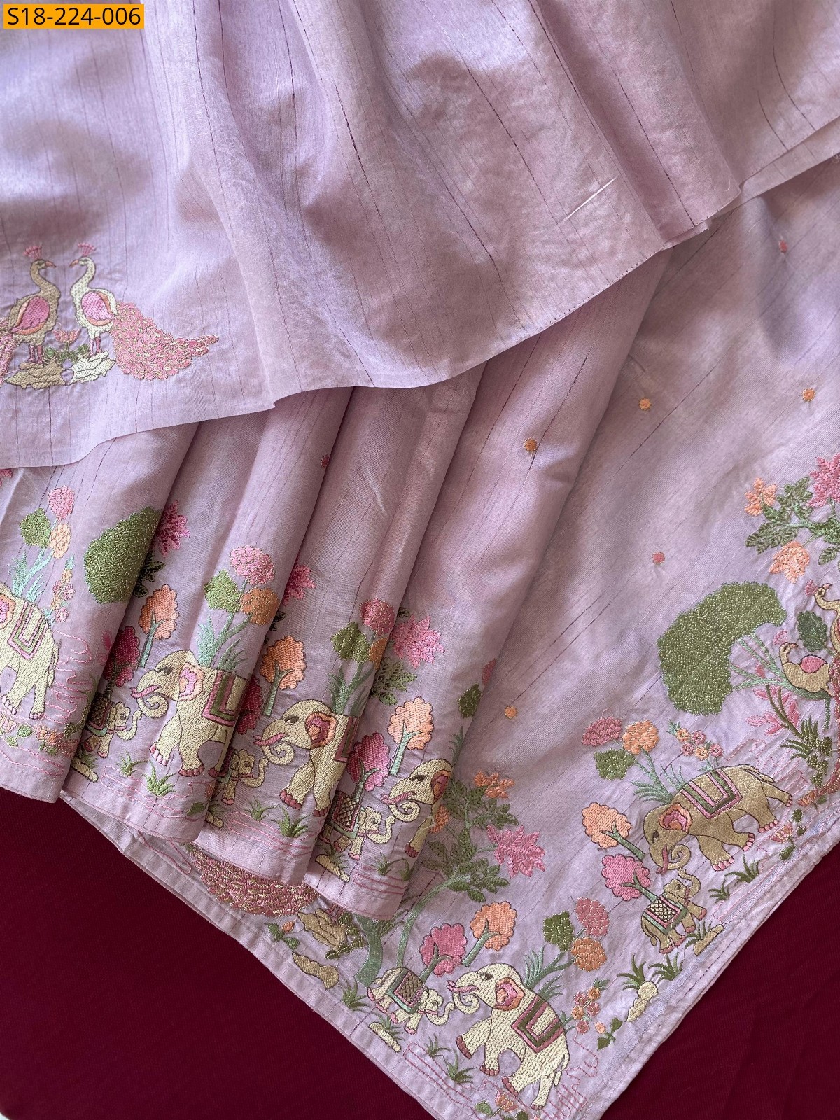 Lavender Pure Handloom tussar saree