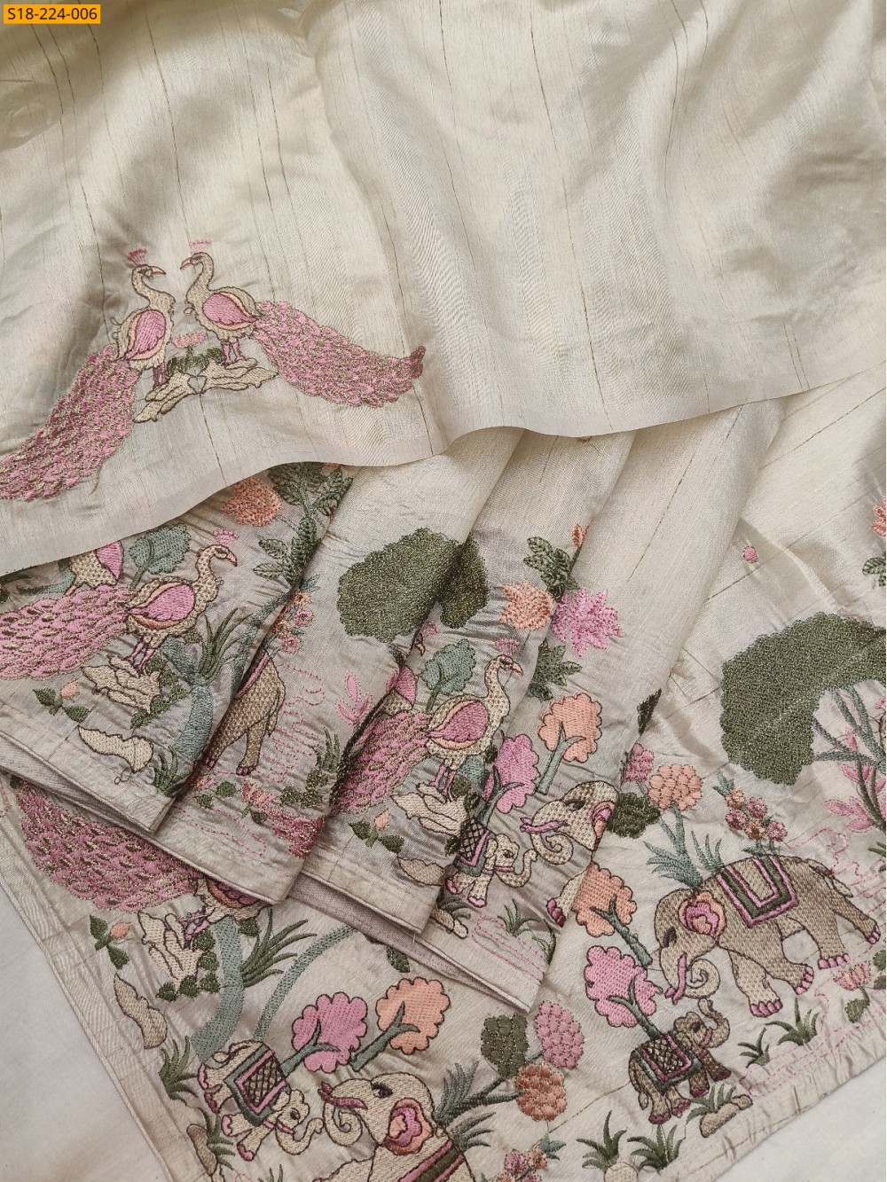 Tussar silk embroidery sarees