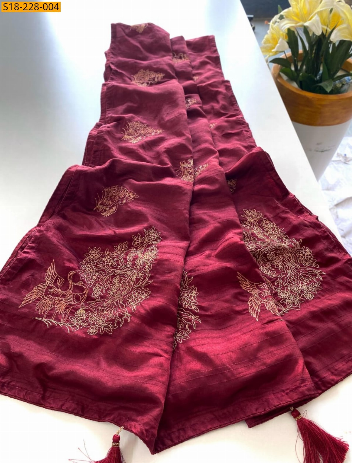 Fancy Soft Silk Embroidery Saree