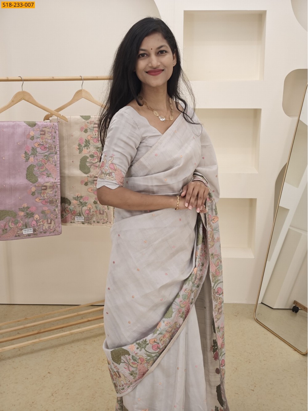 Gray Fancy Tussar silk embroidery sarees Gray Fancy Tussar silk embroidery sarees