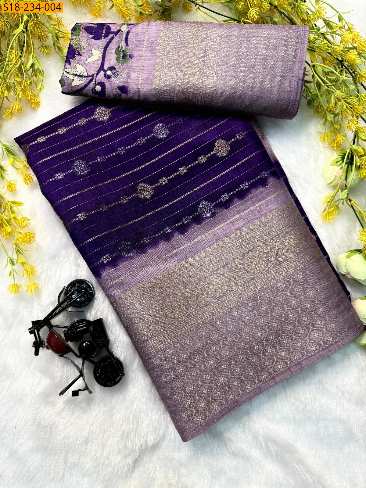 Violet Kolam fancy silk weaving sarees
