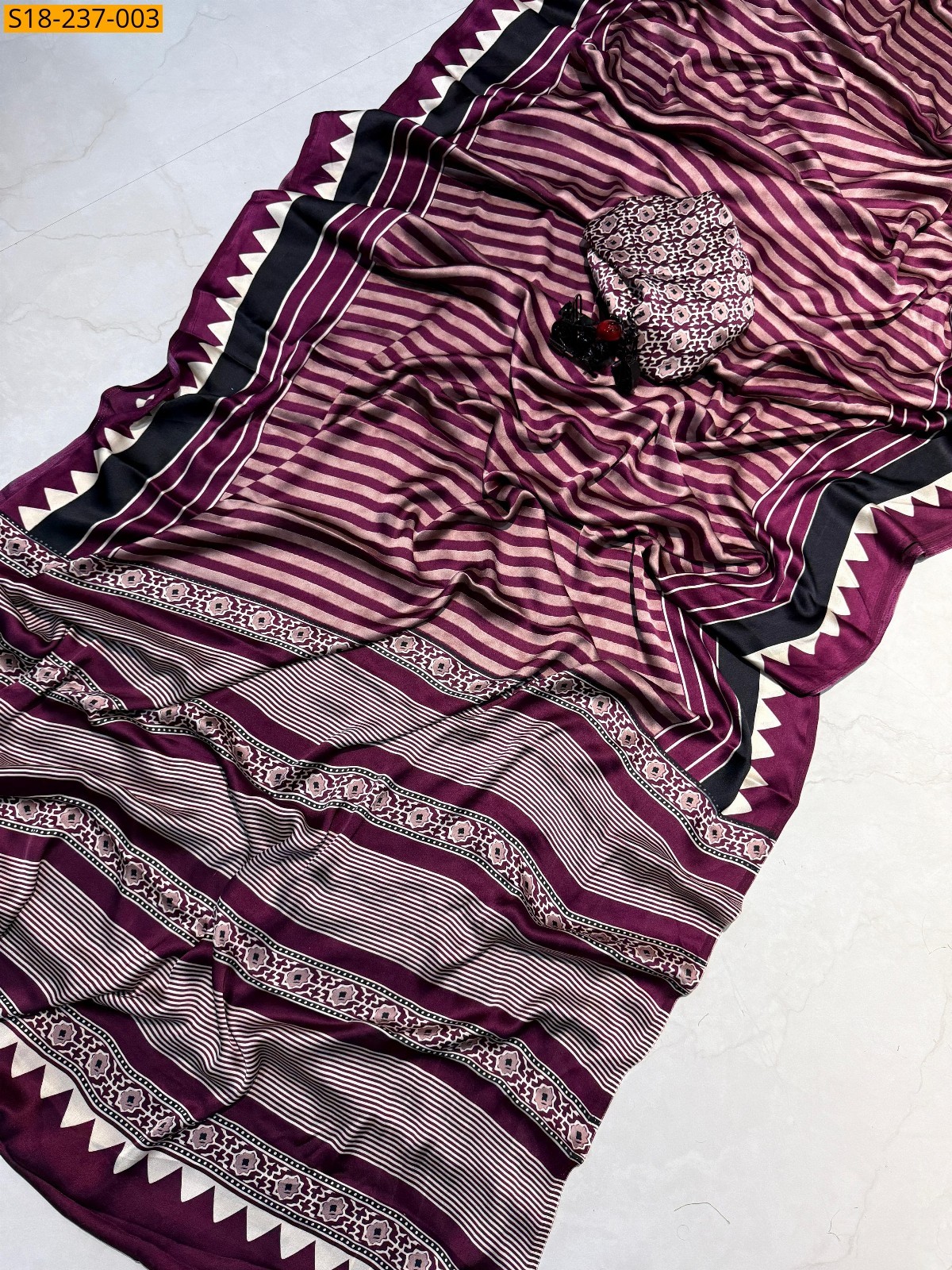 Magenta Fancy satin silk saree