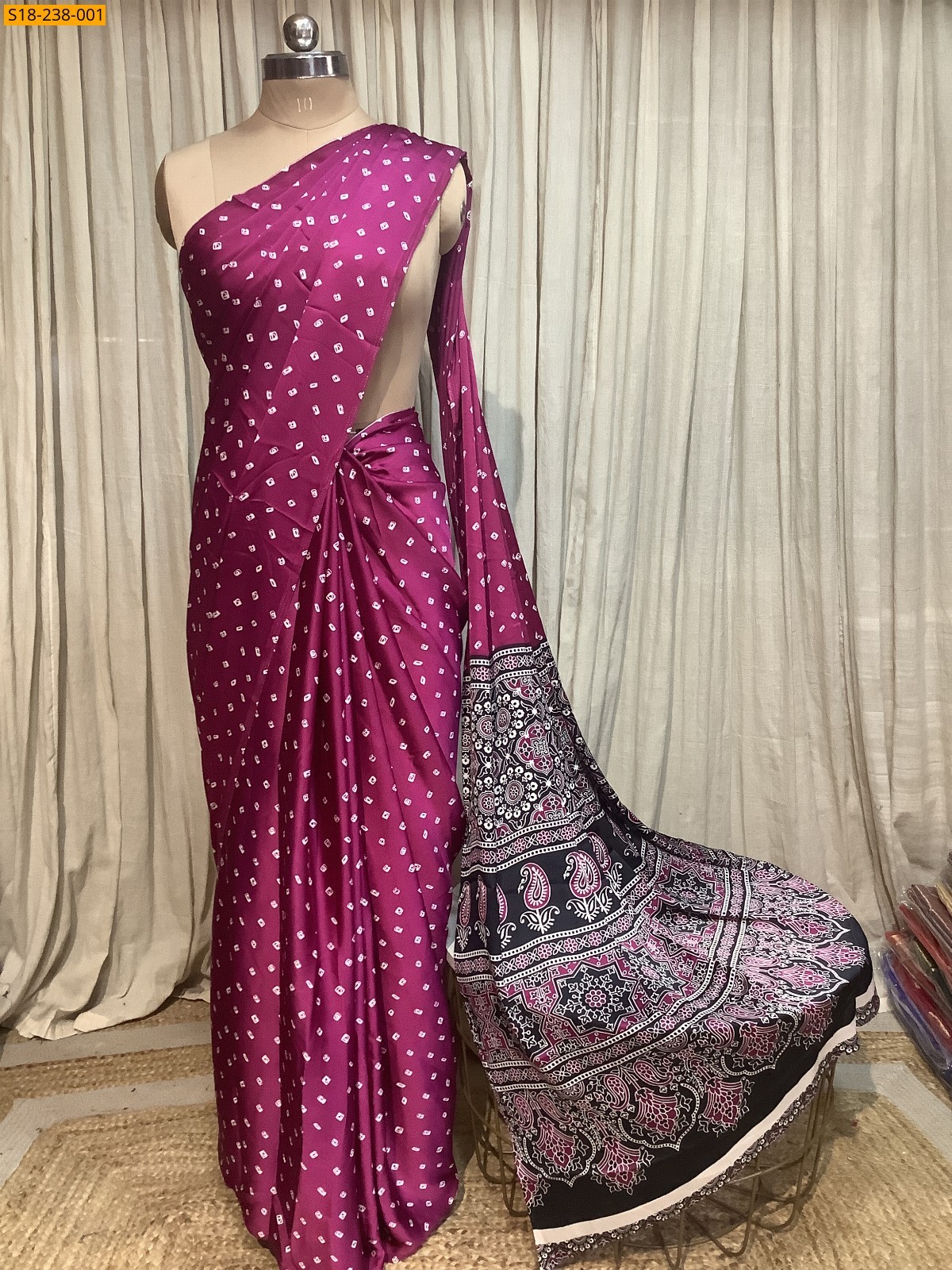 Rose Fancy satin silk saree
