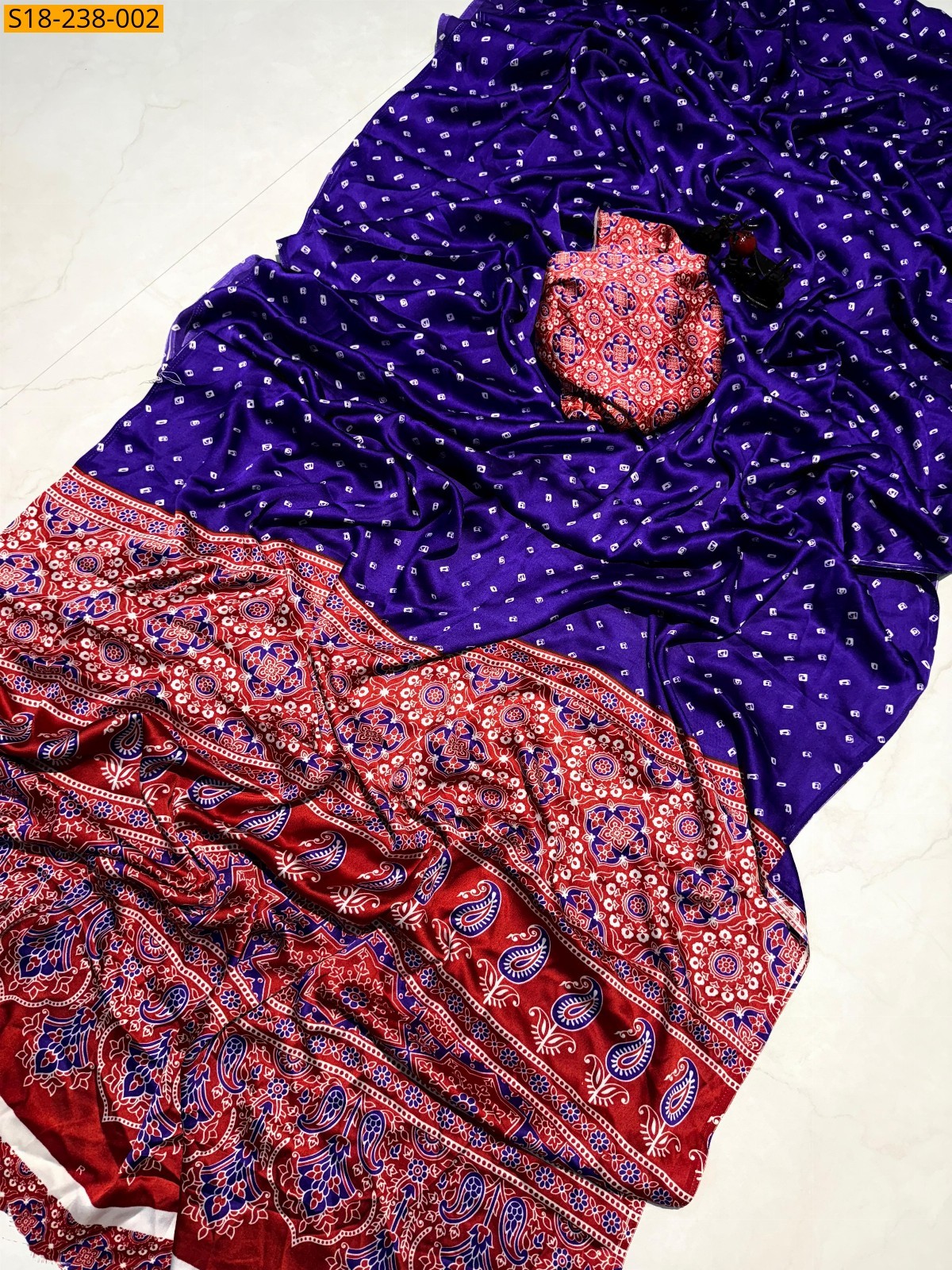 Violet Fancy satin silk saree