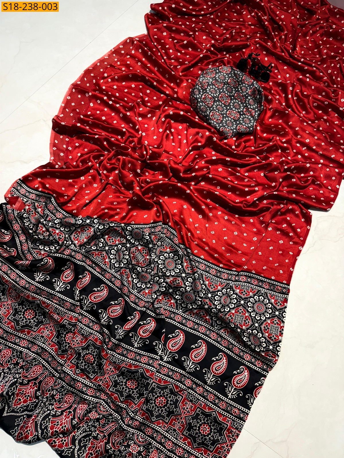 Maroon Fancy satin silk saree