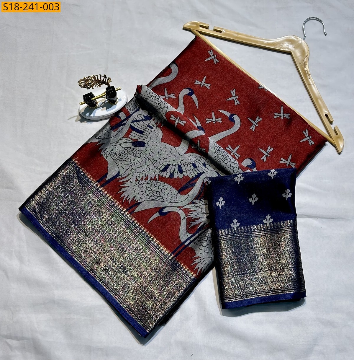 Red Fancy mangalgiri silk sarees