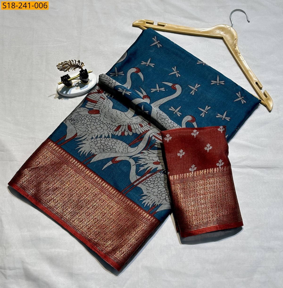 Blue Fancy mangalgiri silk sarees