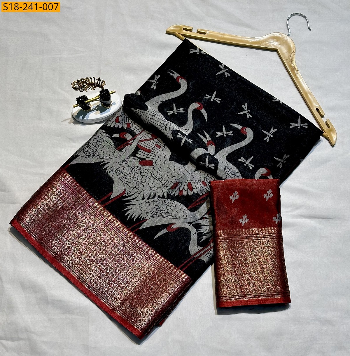 Black Fancy mangalgiri silk sarees