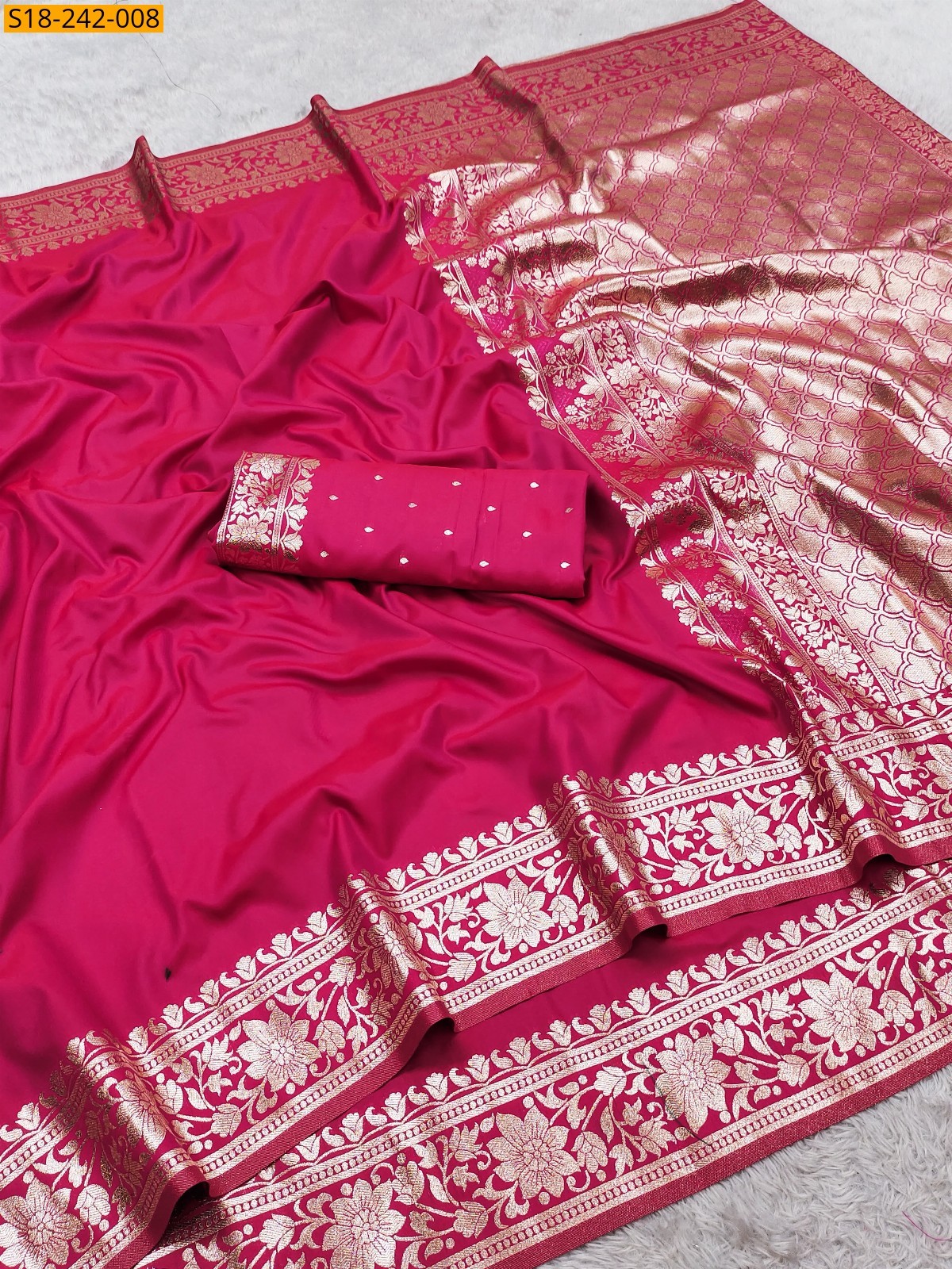Pink Fancy Banarasi Gala Silk Saree