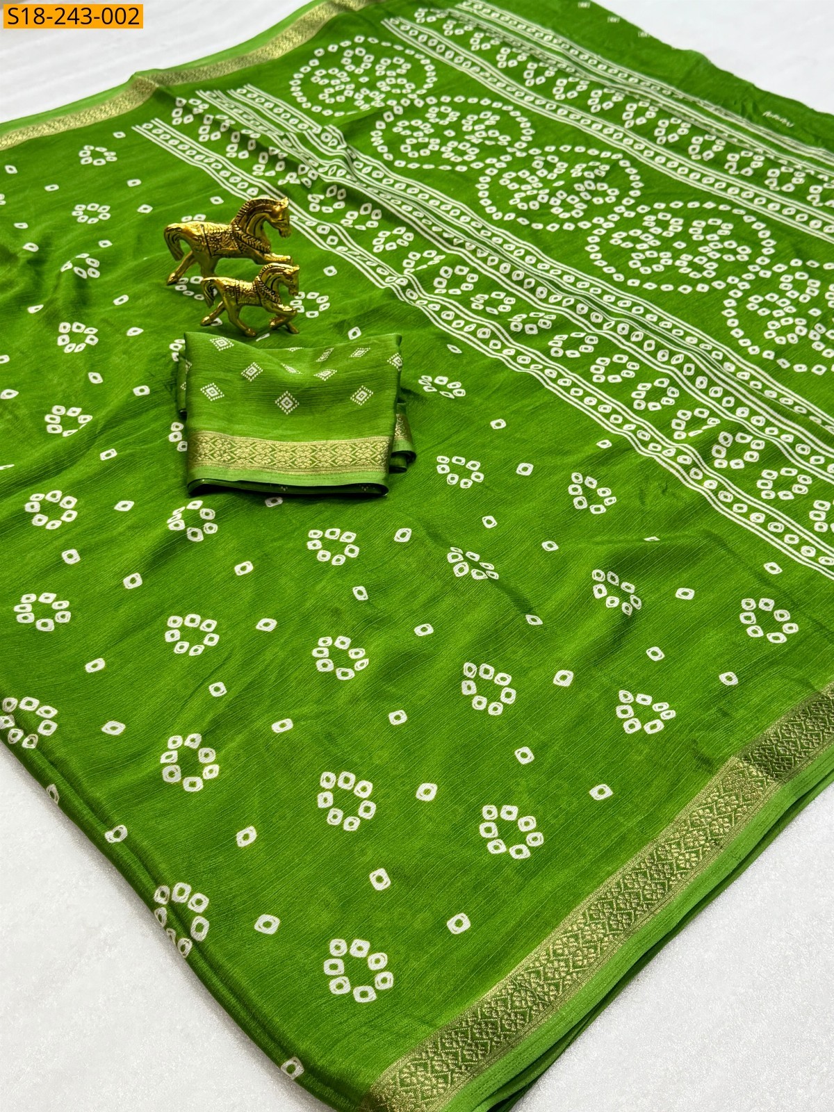 Green Fancy Chinnon Silk Saree