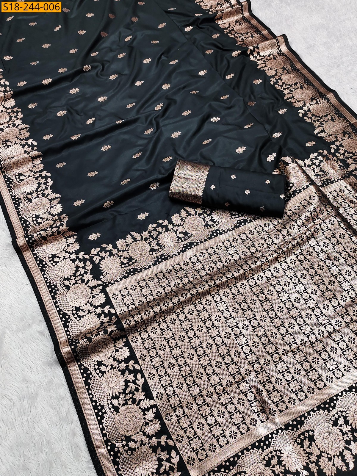Black Soft And pure Banarasi Fancy silk sarees