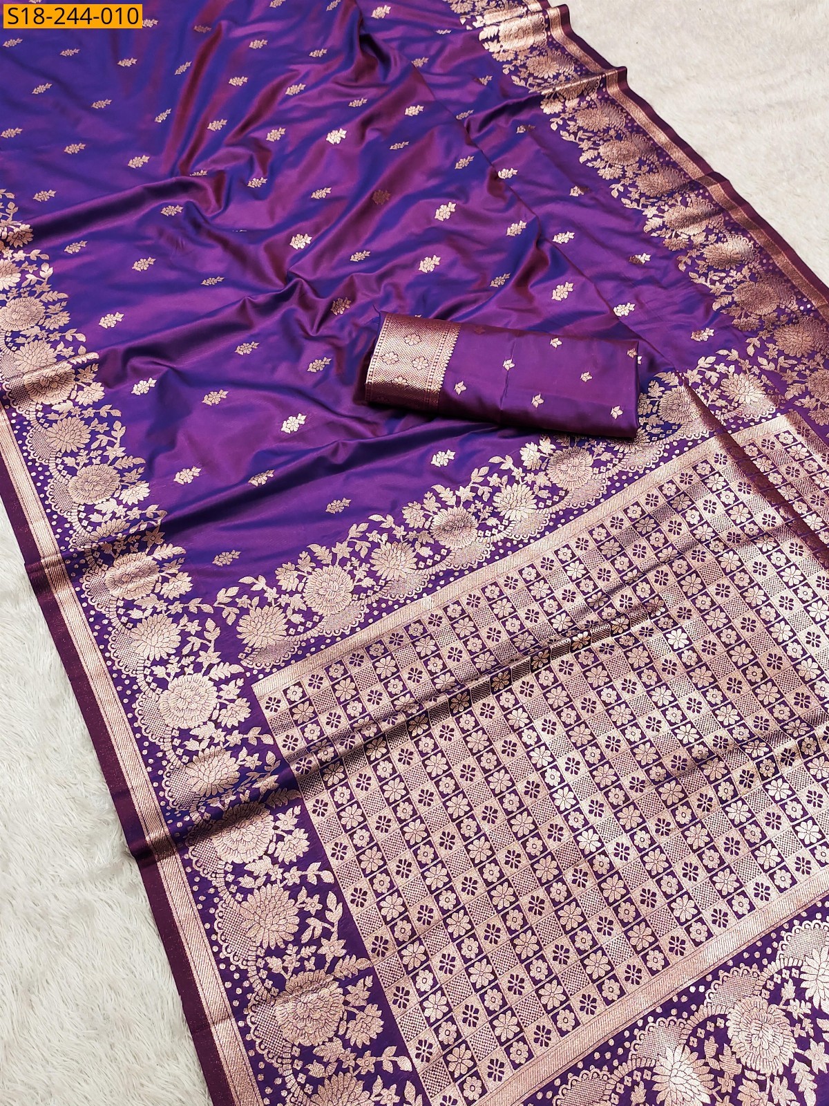 Violet Soft And pure Banarasi Fancy silk sarees