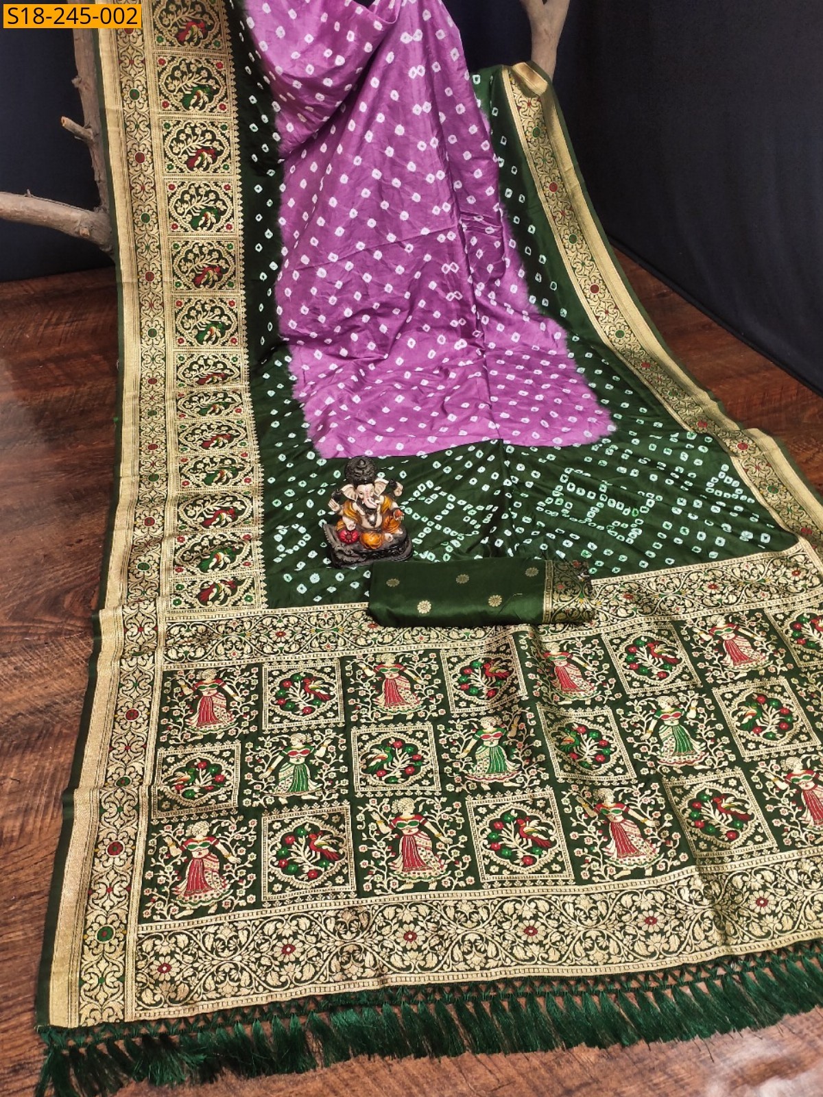 Pink Fancy kanjivaram bandhini sarees