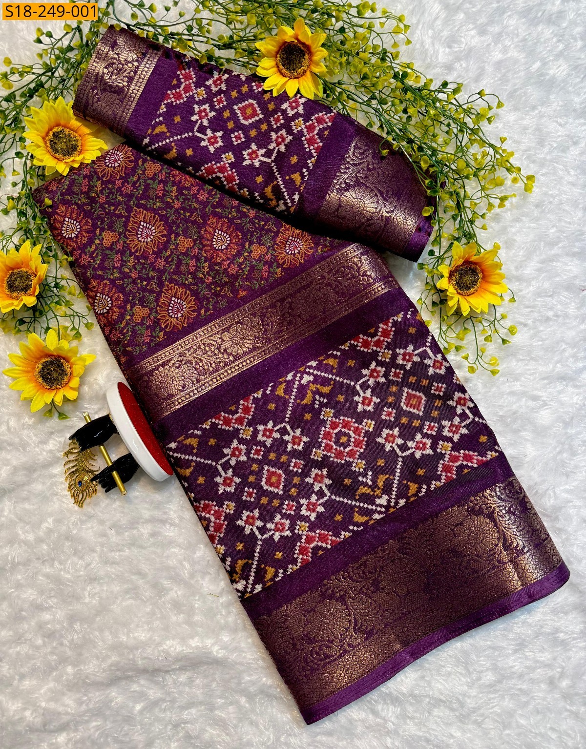 Magenta Fancy dola silk saree