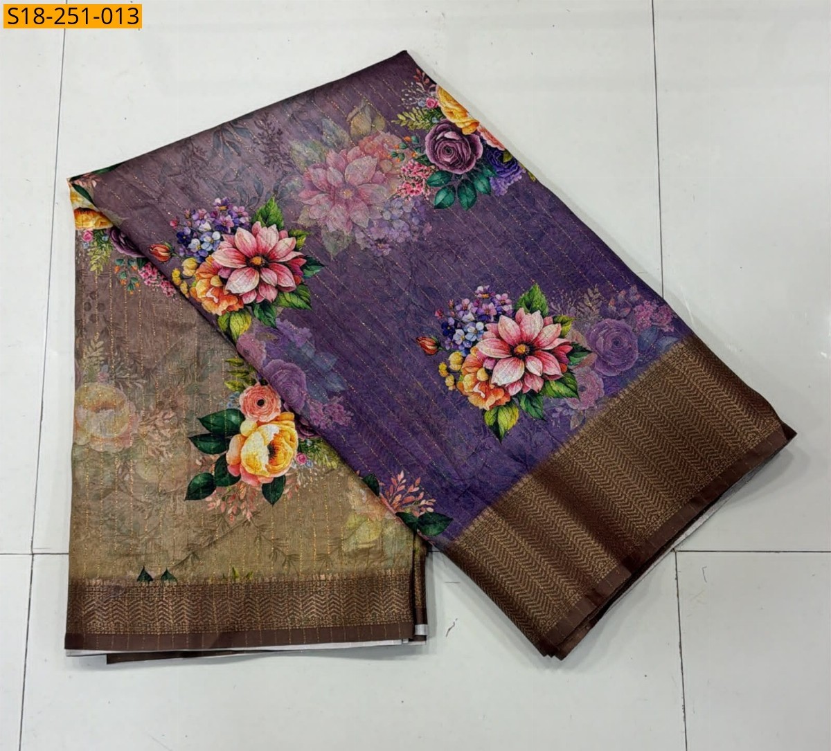 Lavender Fancy Dola Ricco Saree