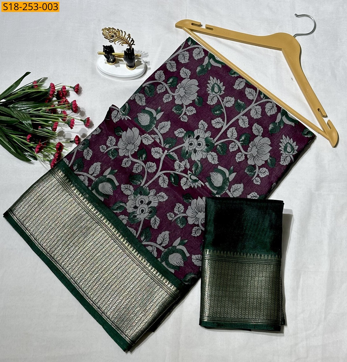 Megenta Fancy mangalgiri silk sarees