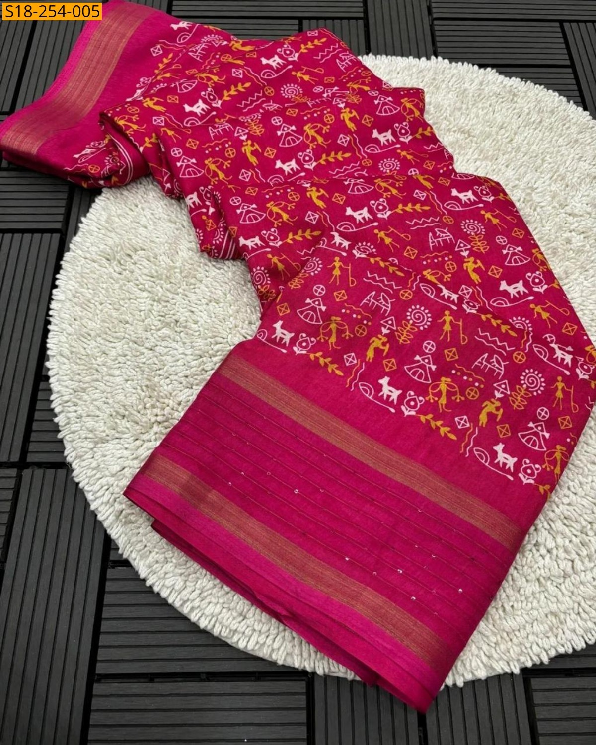 Pink Fancy soft crape silk saree