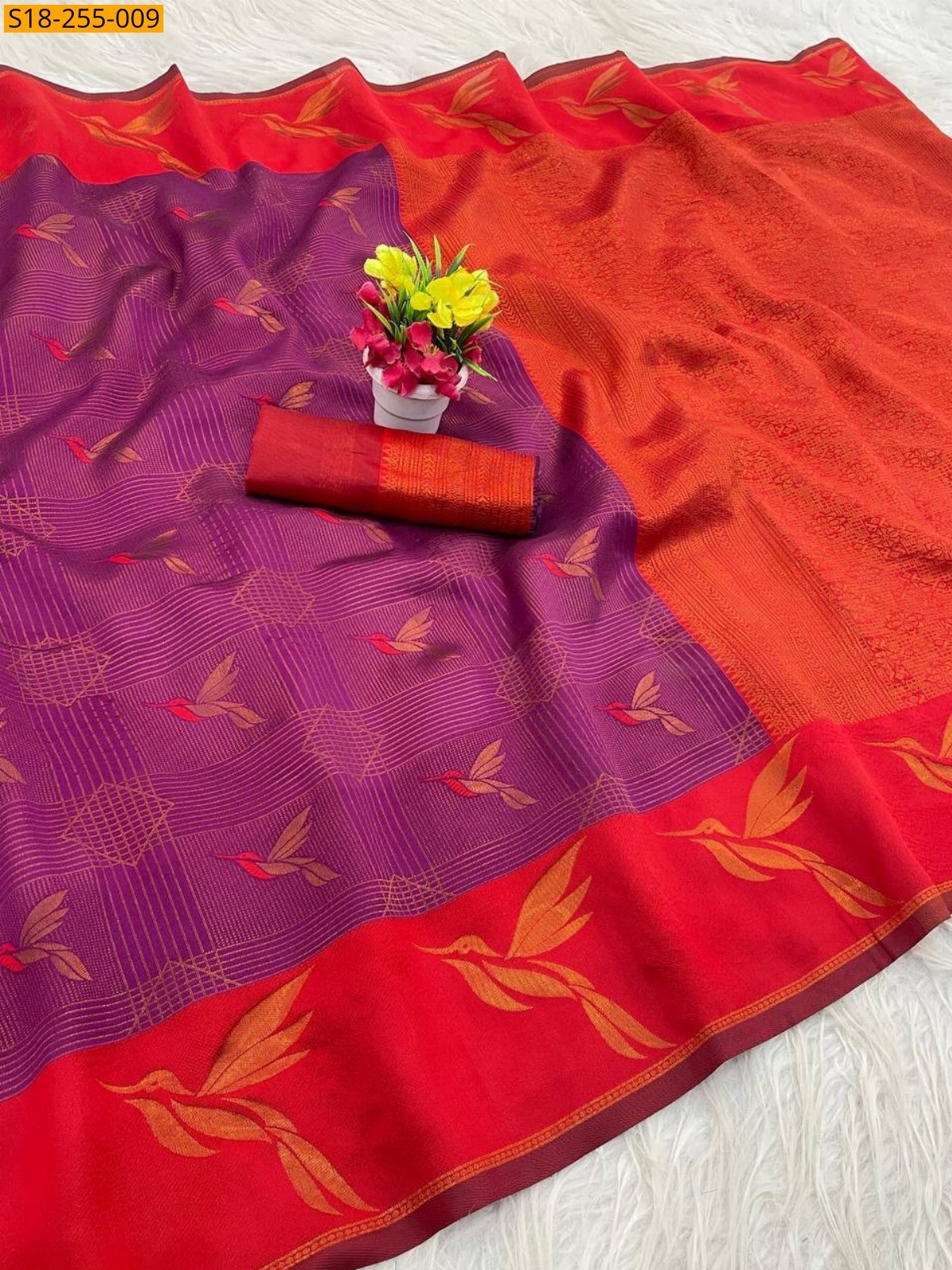 Pink Fancy Banarasi Silk  Saree