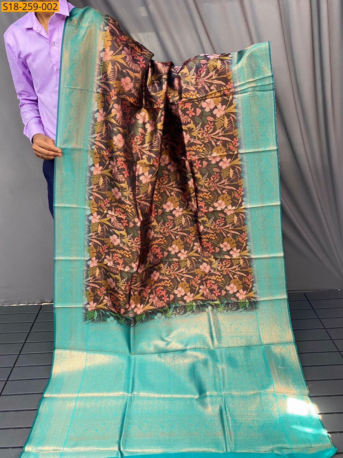 Brown Kanchi pattu silk saree