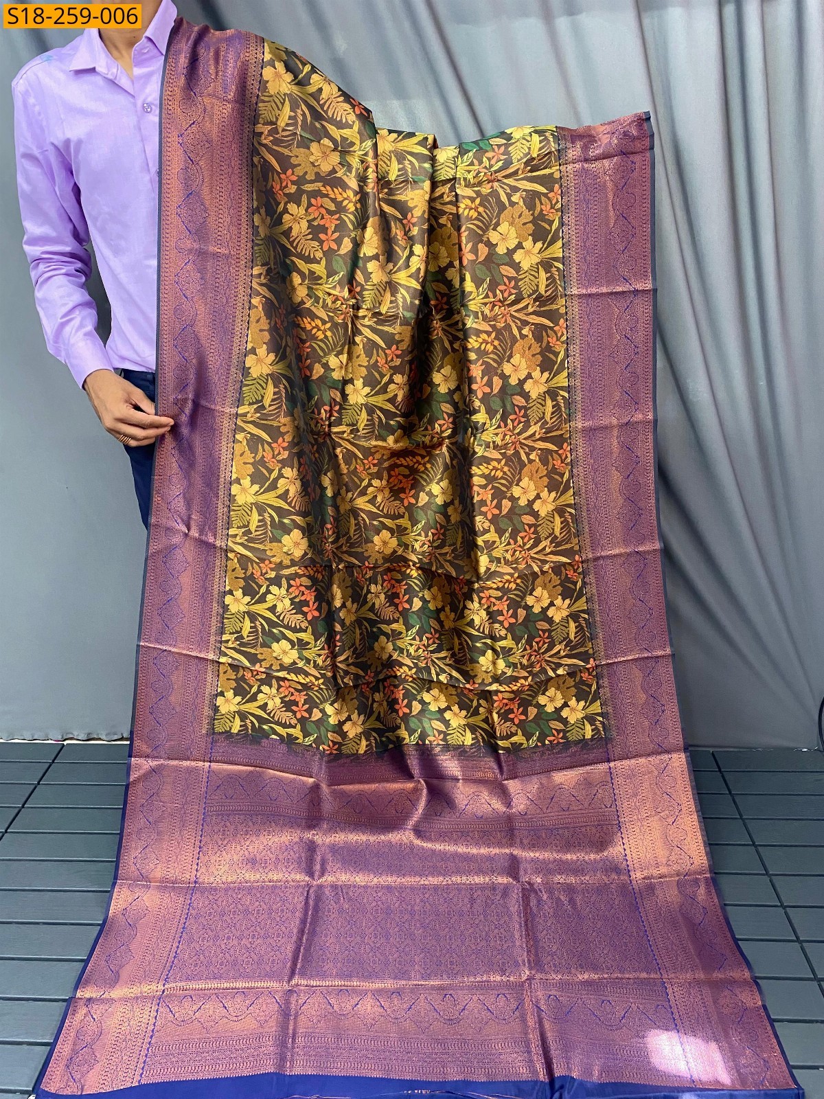 Mustard Kanchi pattu silk saree