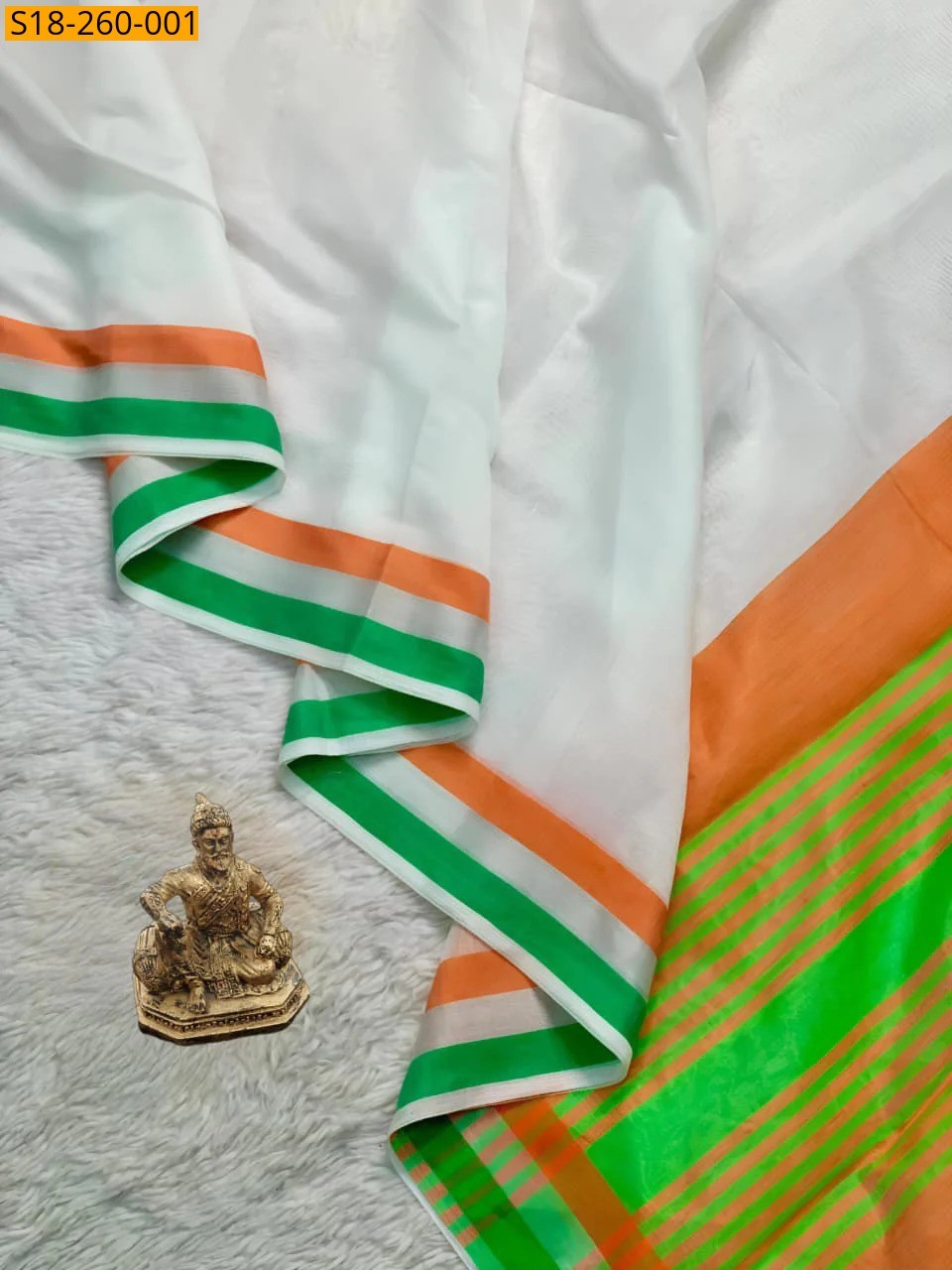 Half White Fancy Semi Cotton Saree
