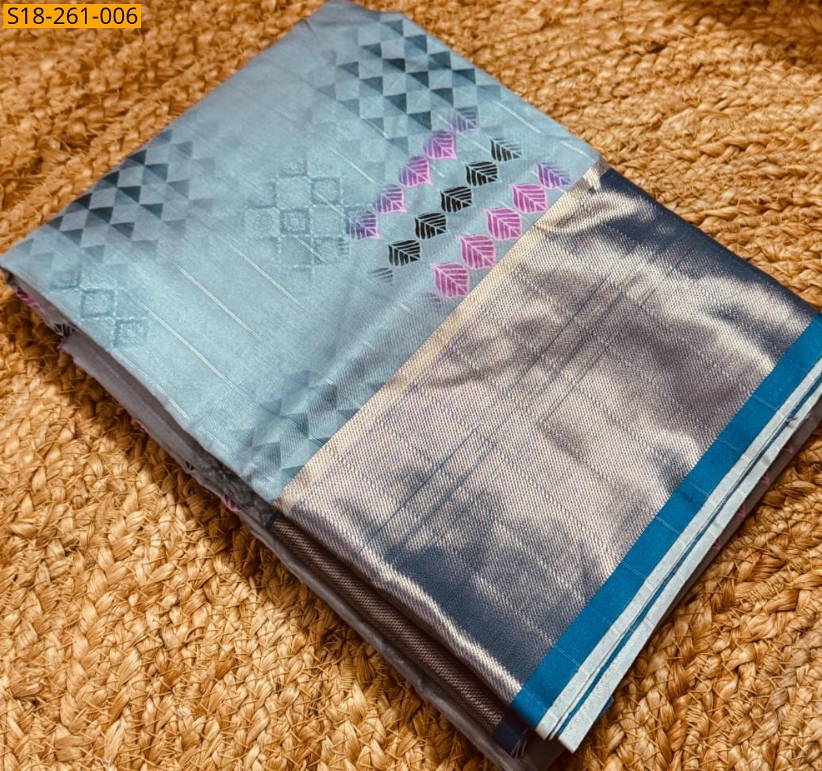 Blue Fancy kotha zari silk sarees