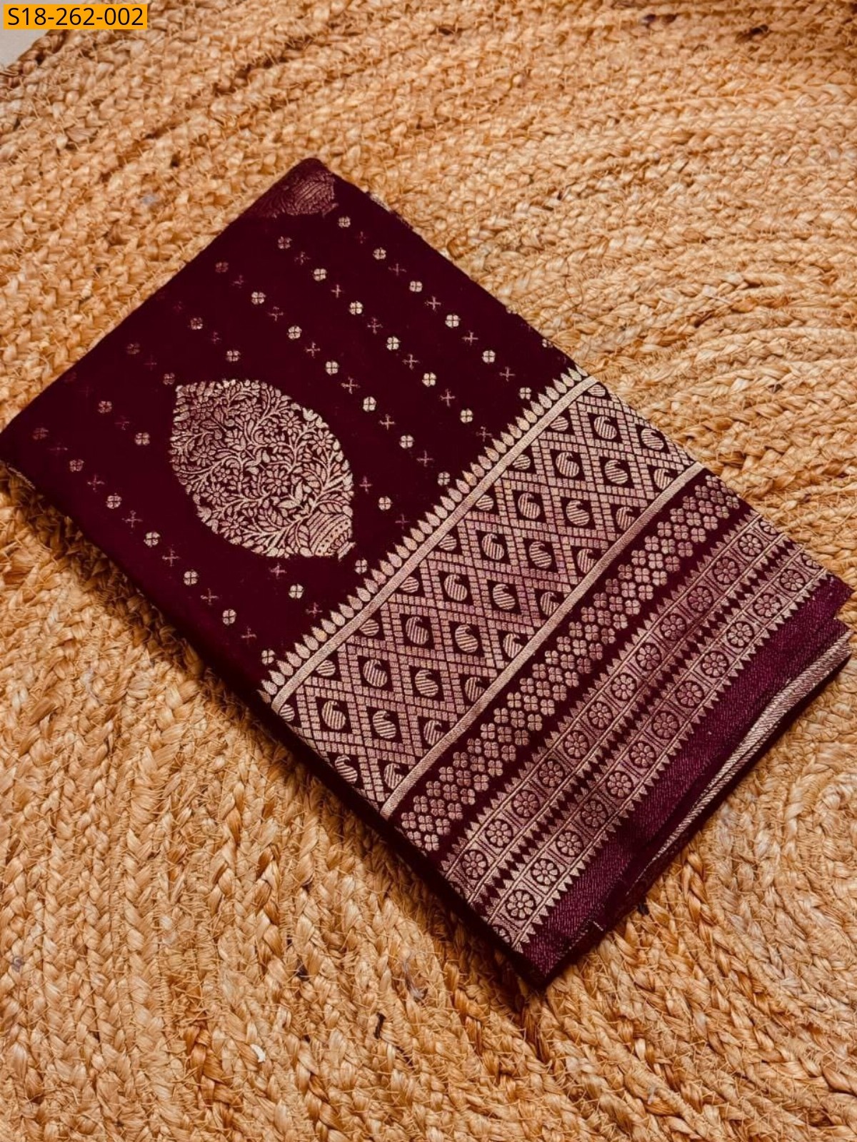 Maroon Mysore brocade silk sarees