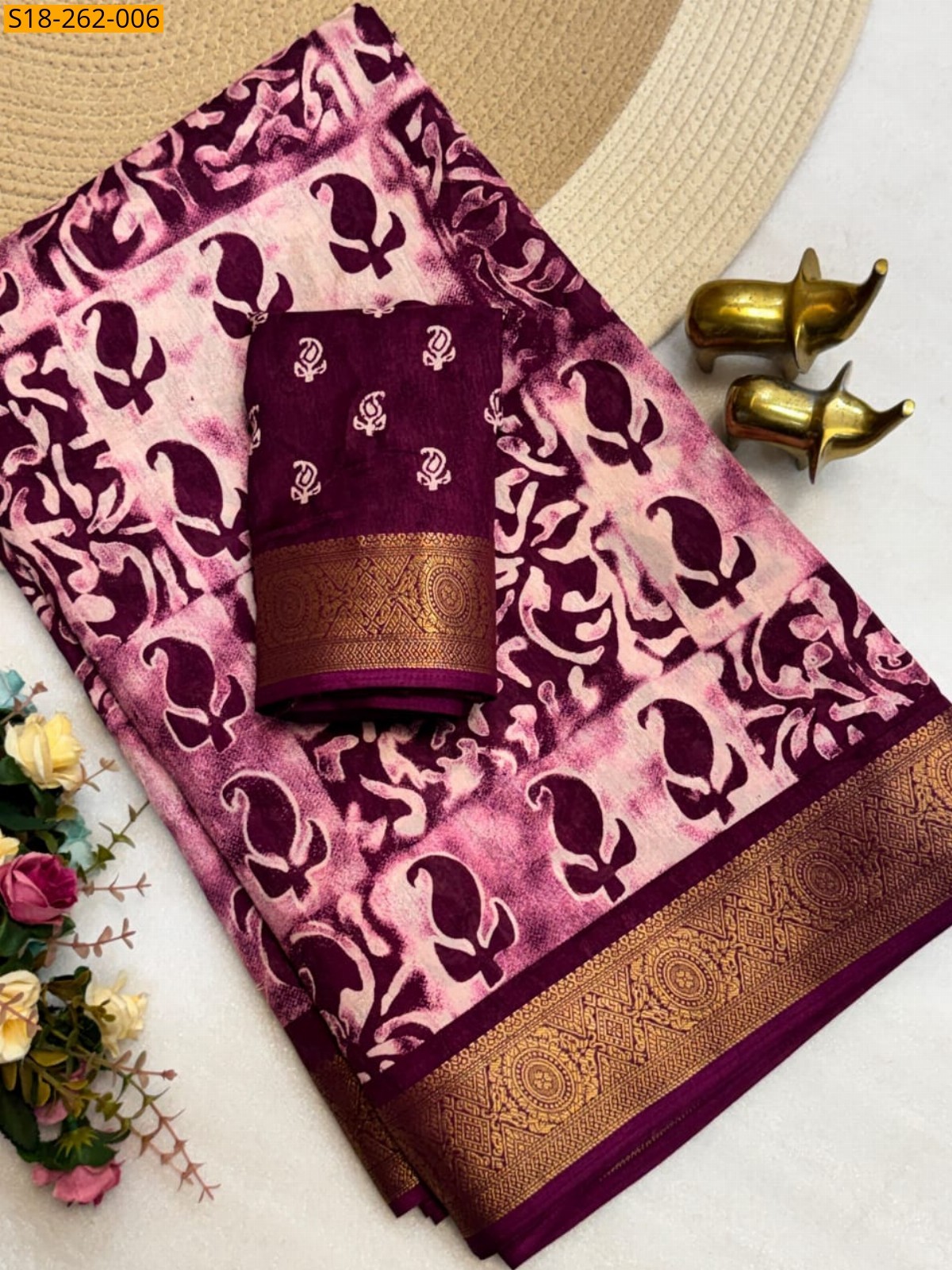 Wine Fancy Dola Silk Saree