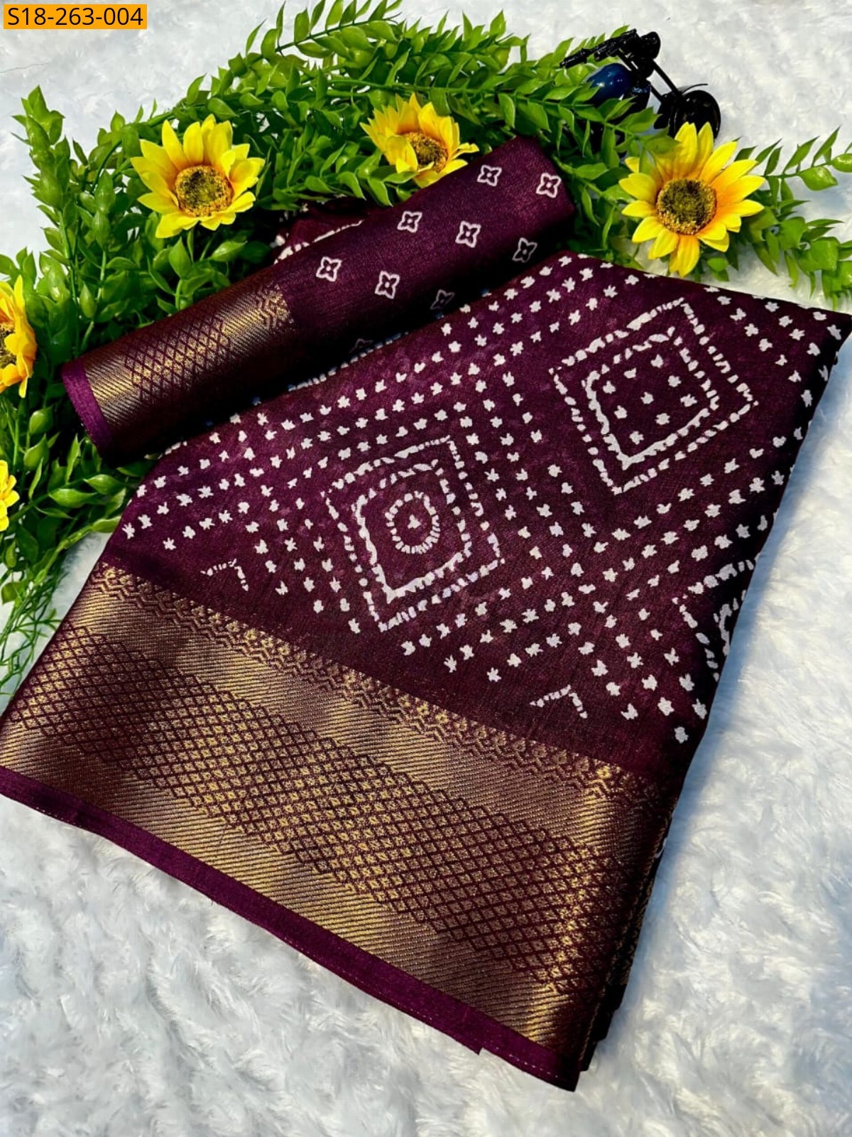 Maroon   Fancy dola silk printed sarees